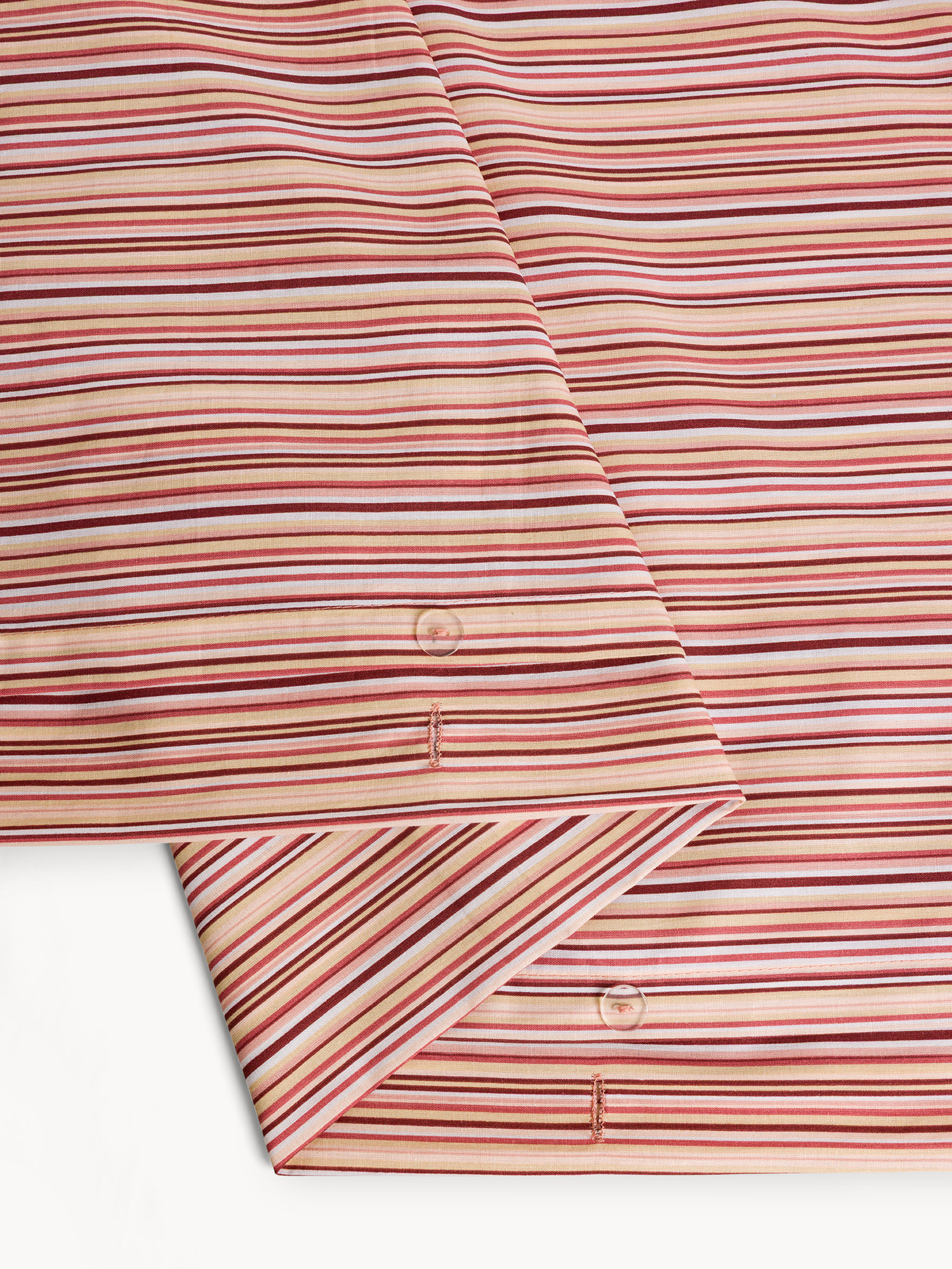 Striped pure cotton duvet cover set, Mauve purple, large image number 1