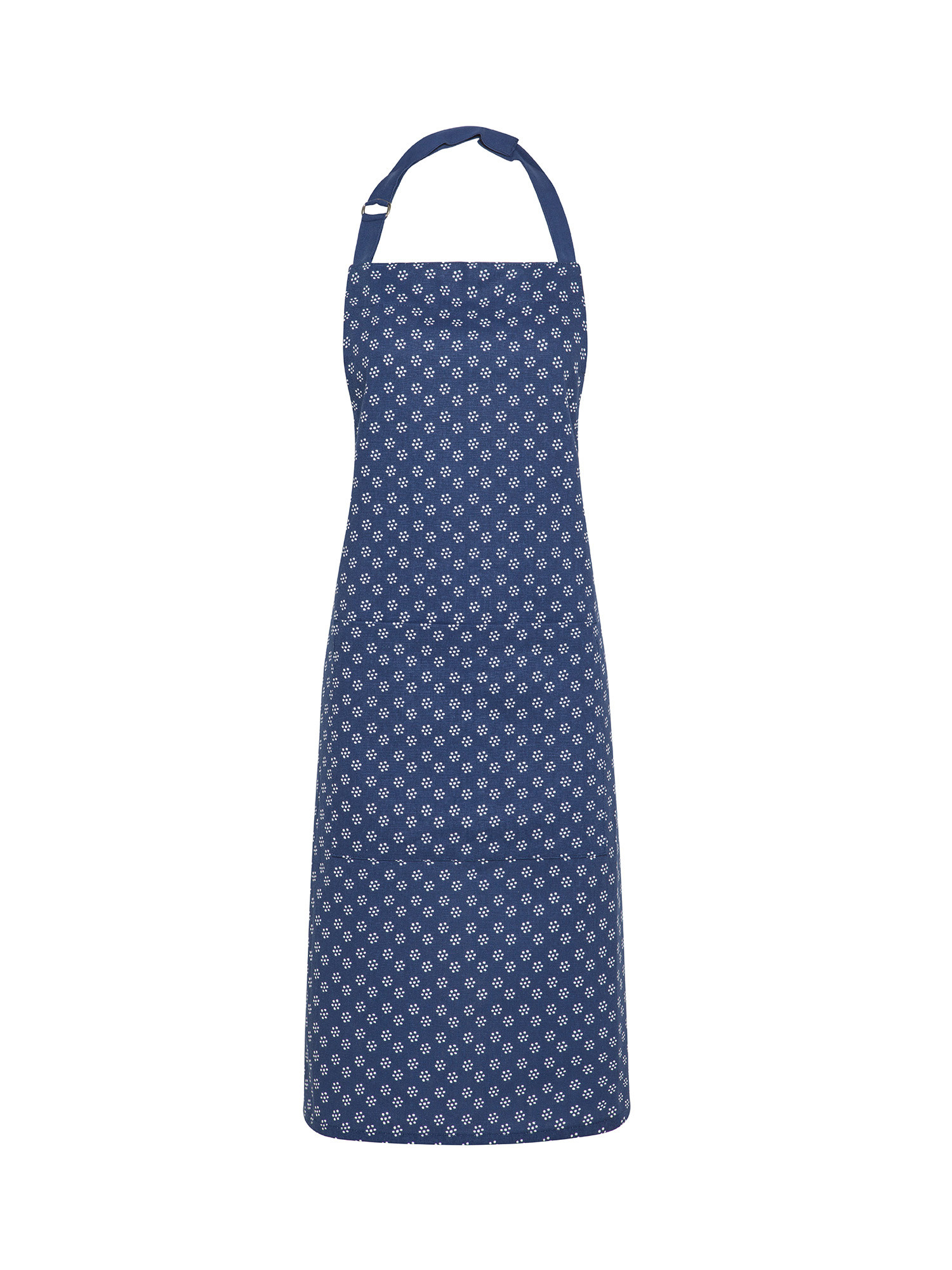 Grembiule da cucina puro cotone stampa dots, Blu, large image number 0