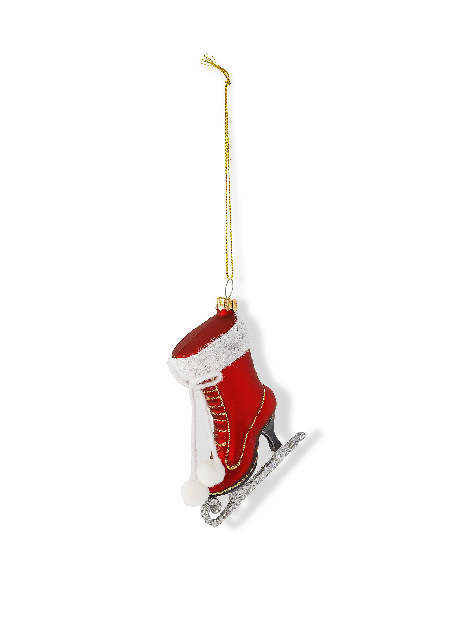 Skate tree decoration in hand-decorated glass, Red, large image number 0