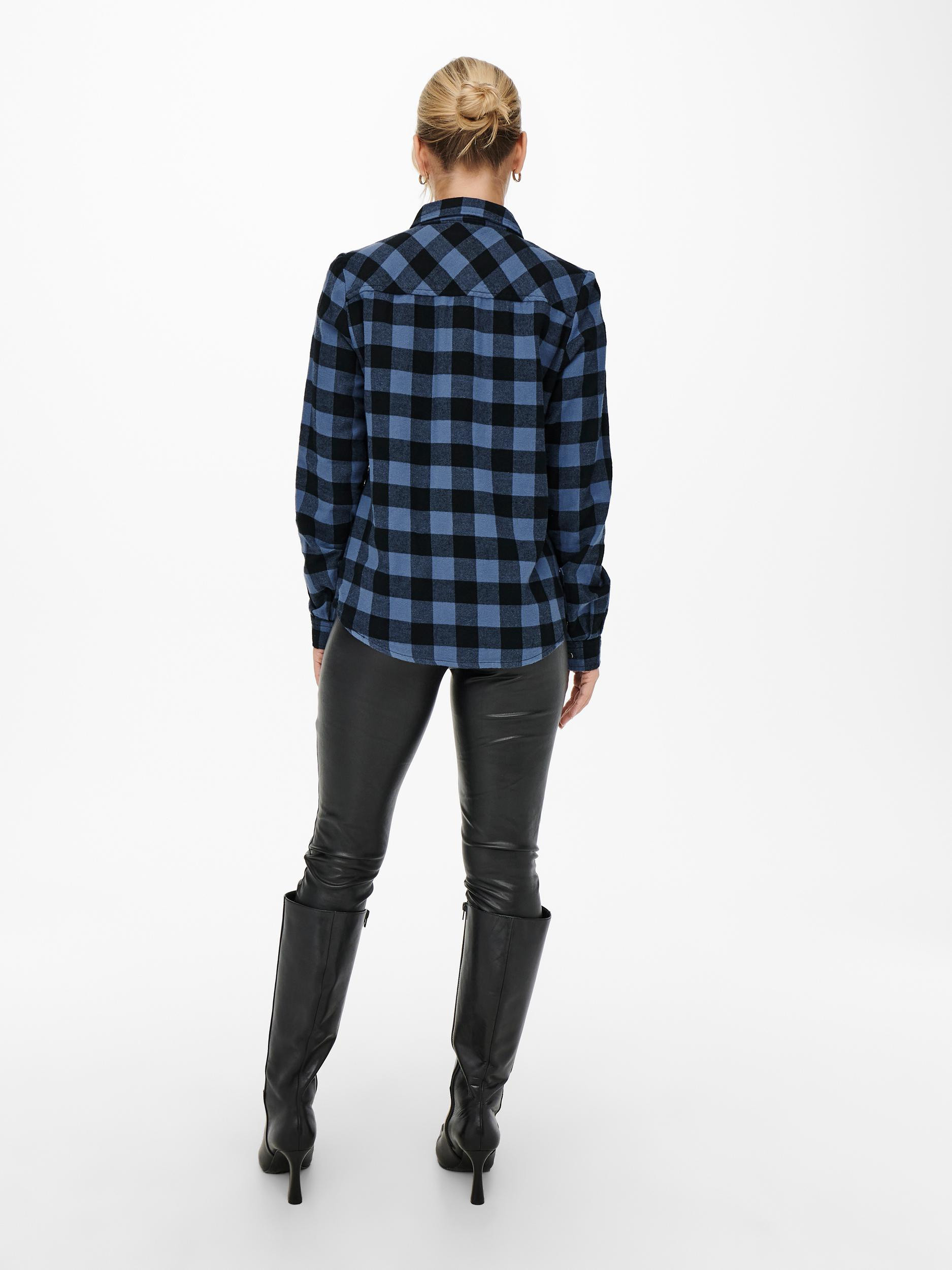 shirt with checked pattern, Blue, large image number 6