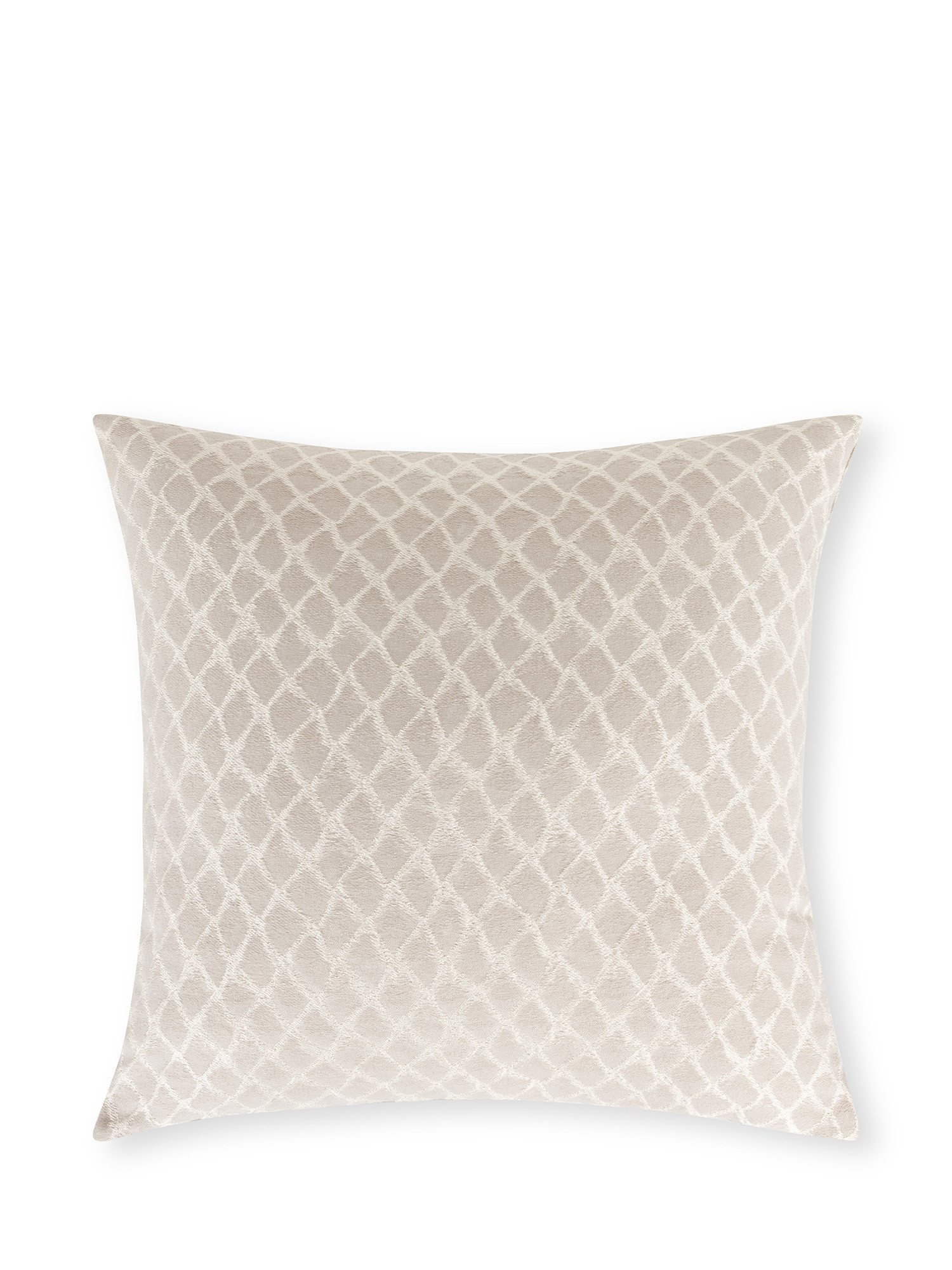 Cuscino in tessuto jacquard  motivo geometrico 45x45 cm, Grigio argento, large image number 0