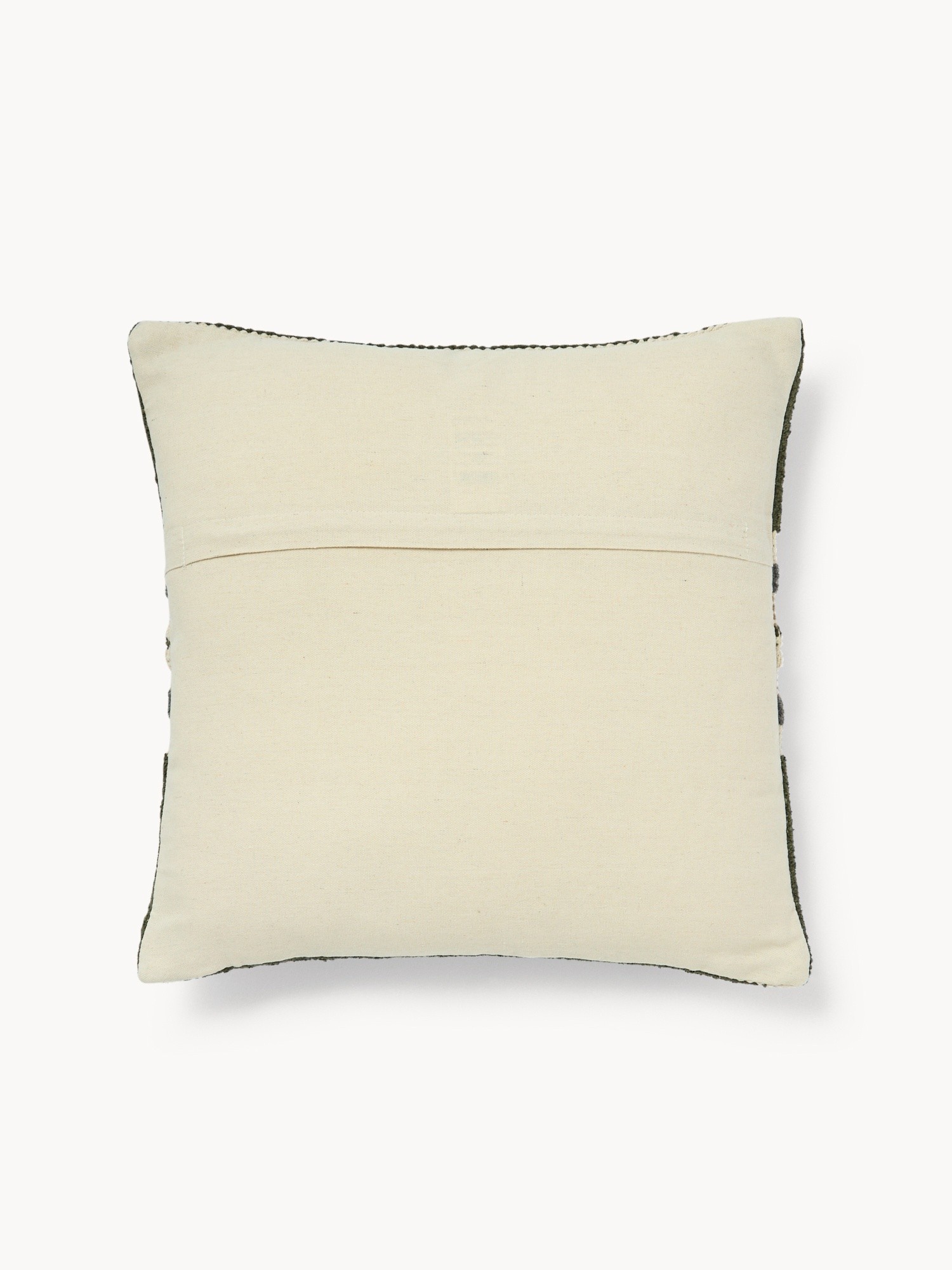 Cuscino in ciniglia di cotone con treccia 45x45cm - Prezzo di lancio, Verde, large image number 1