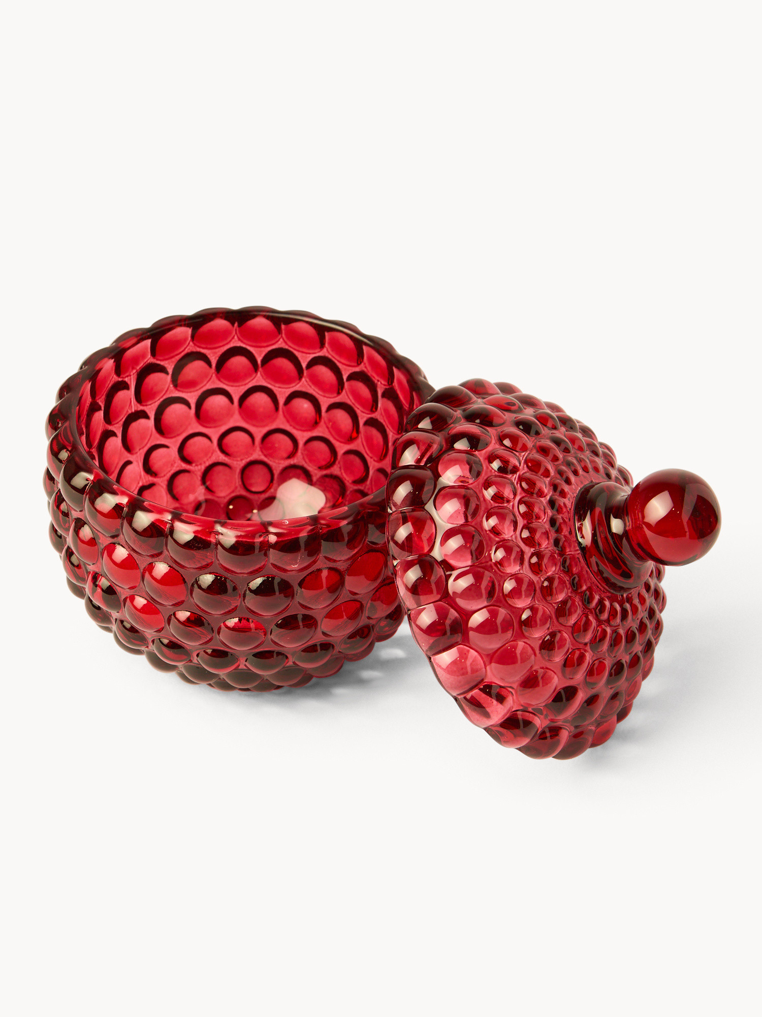 Printed glass jar, Red, large image number 1