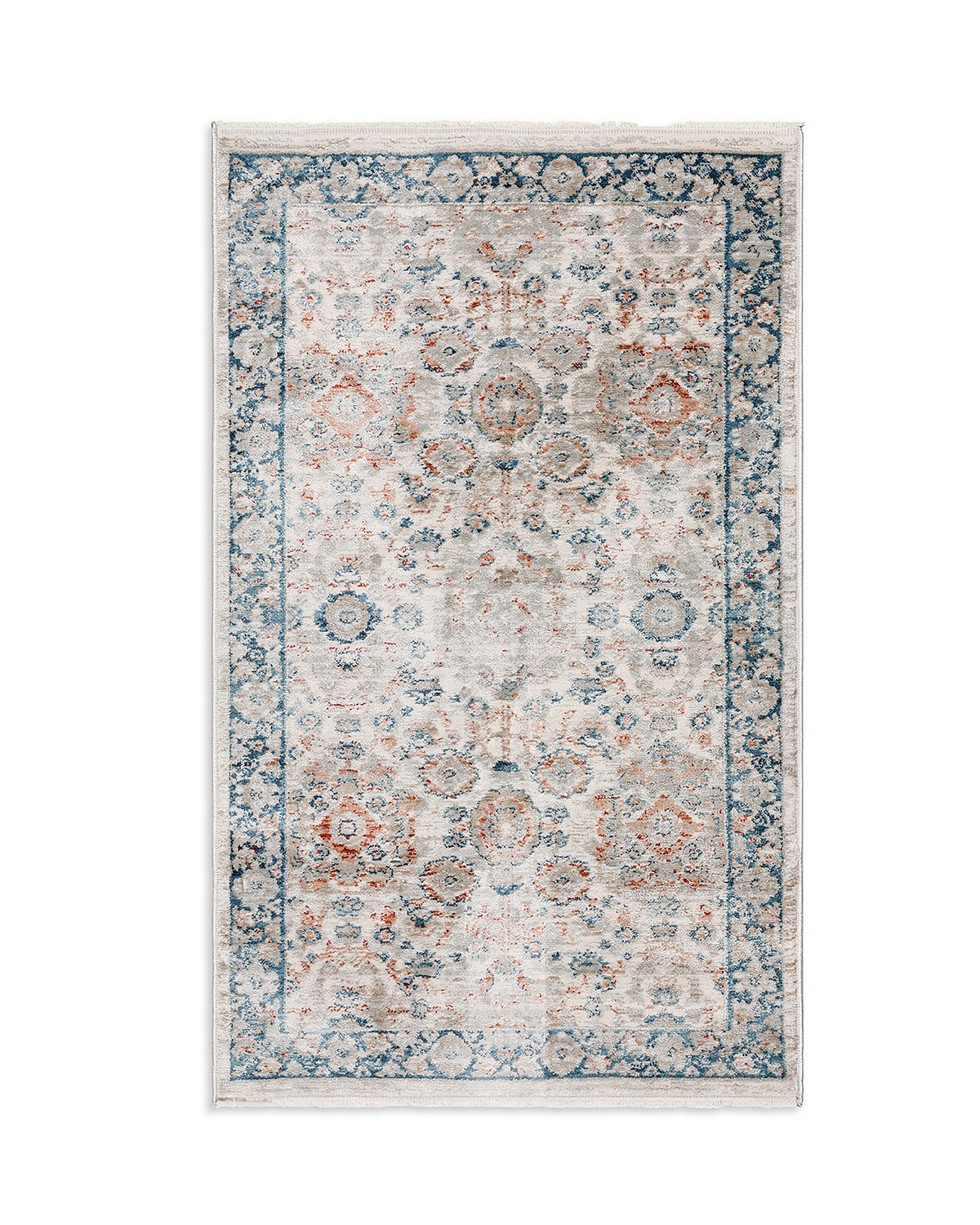 Fabric rug with ornamental motif, Beige, large image number 0