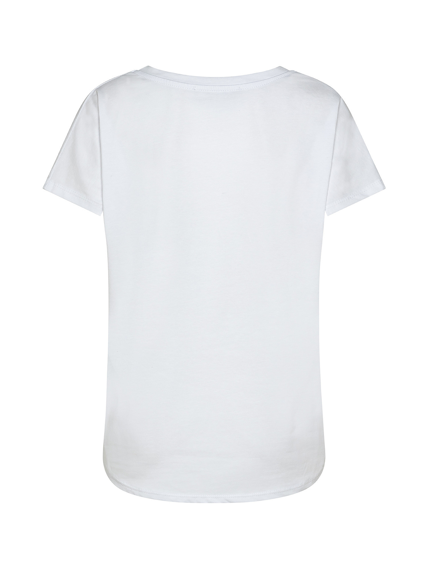 T-shirt con stampa fiori e foglie, Bianco, large image number 1