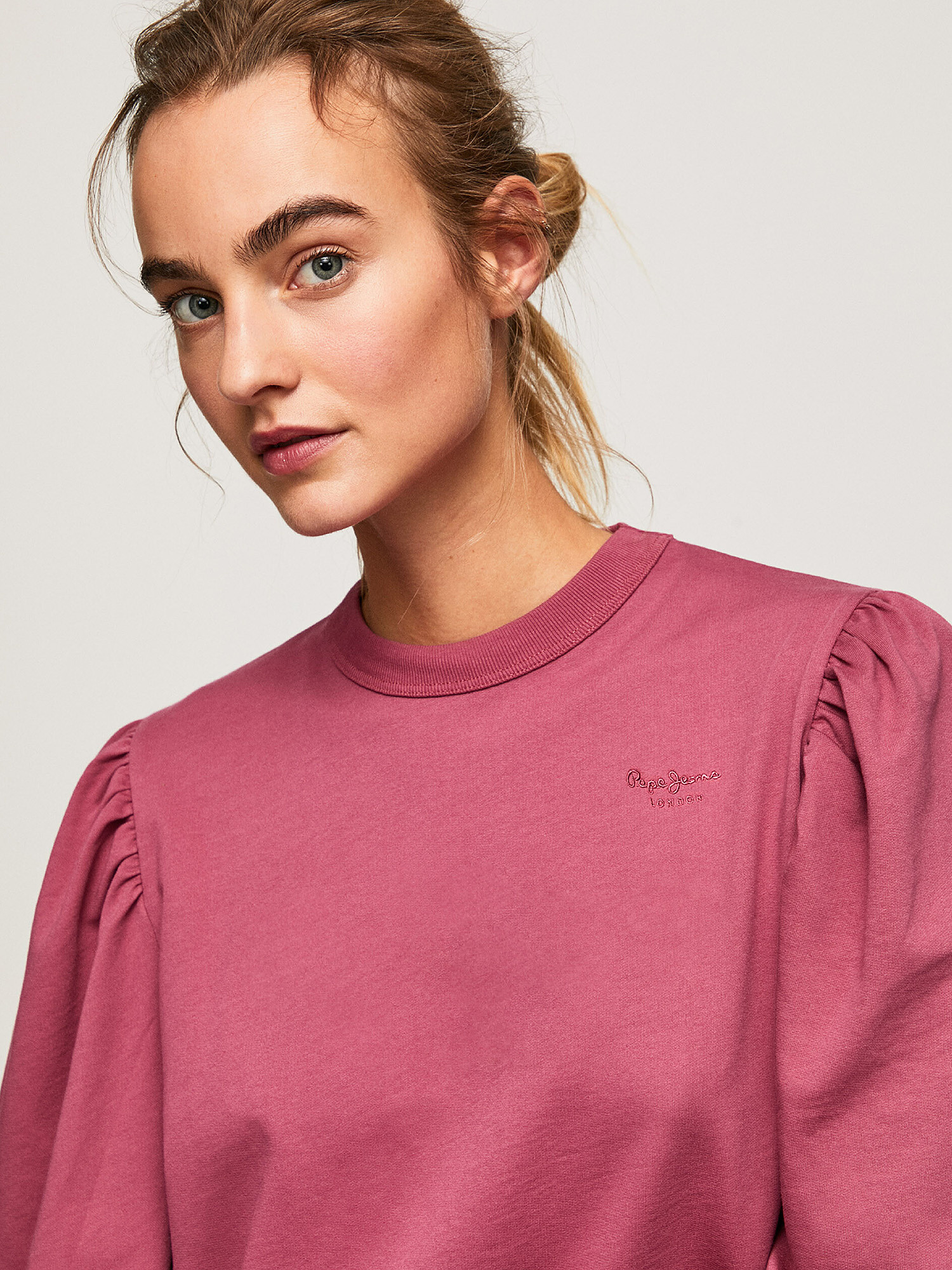 Pepe Jeans - Sweatshirt with puff sleeves, Antique Pink, large image number 4