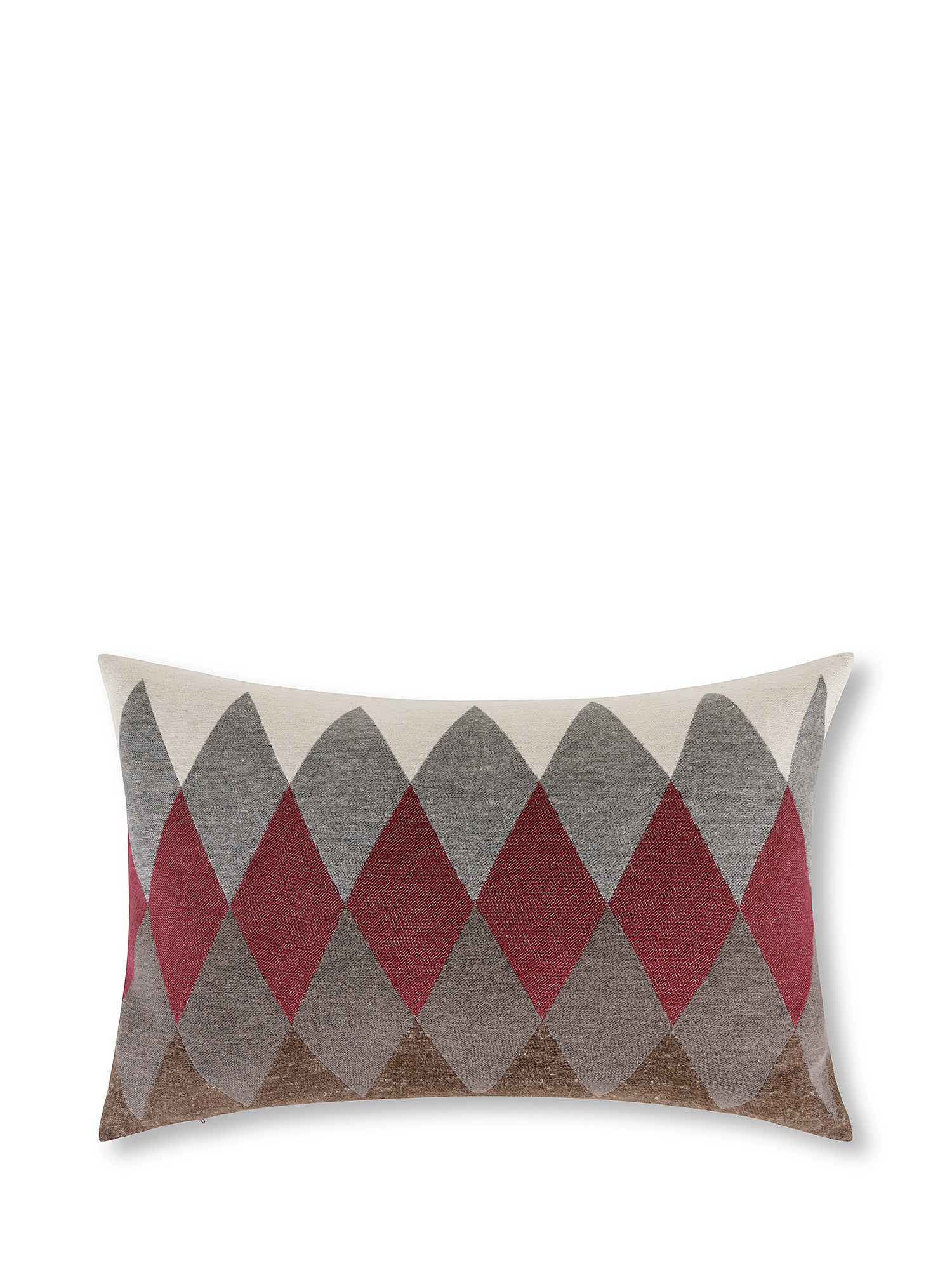 Jacquard cushion with diamond pattern 35x55cm, Brown, large image number 0
