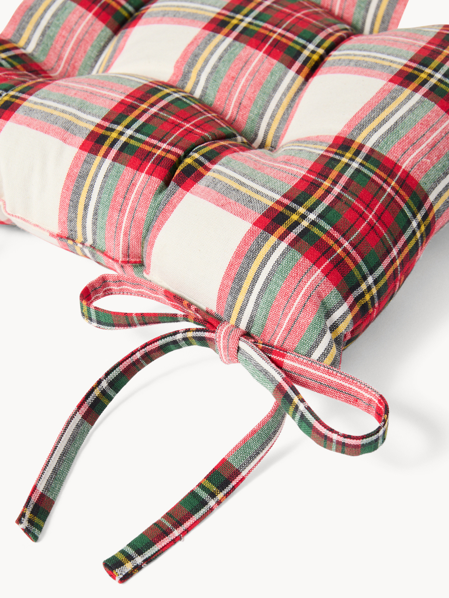 Cuscino da sedia tartan in puro cotone tinto filo, Multicolor, large image number 1