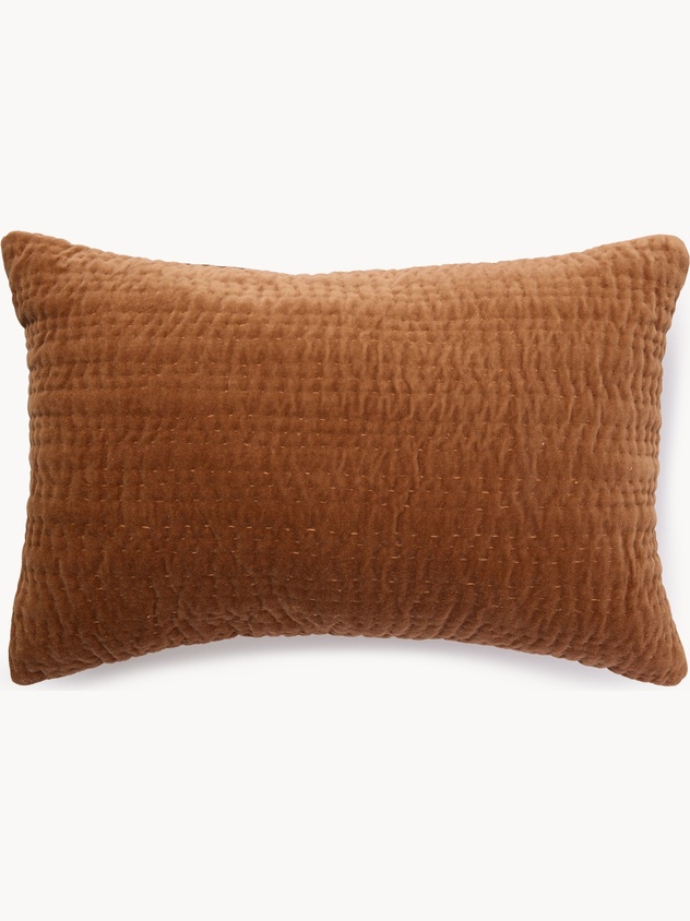 Quilted velvet cushion 35x55cm