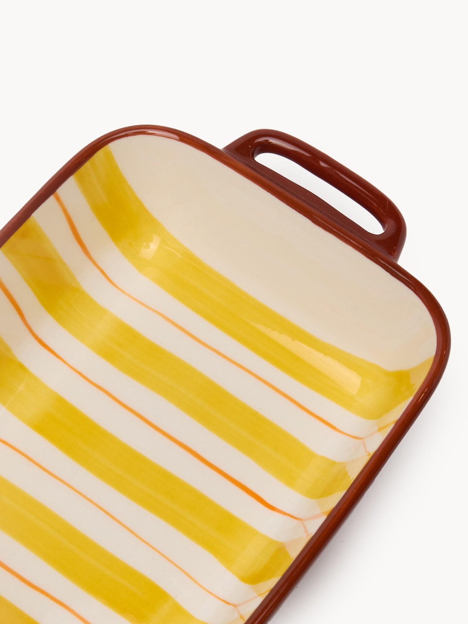 Ceramic baking dish with handles, Yellow, large image number 1