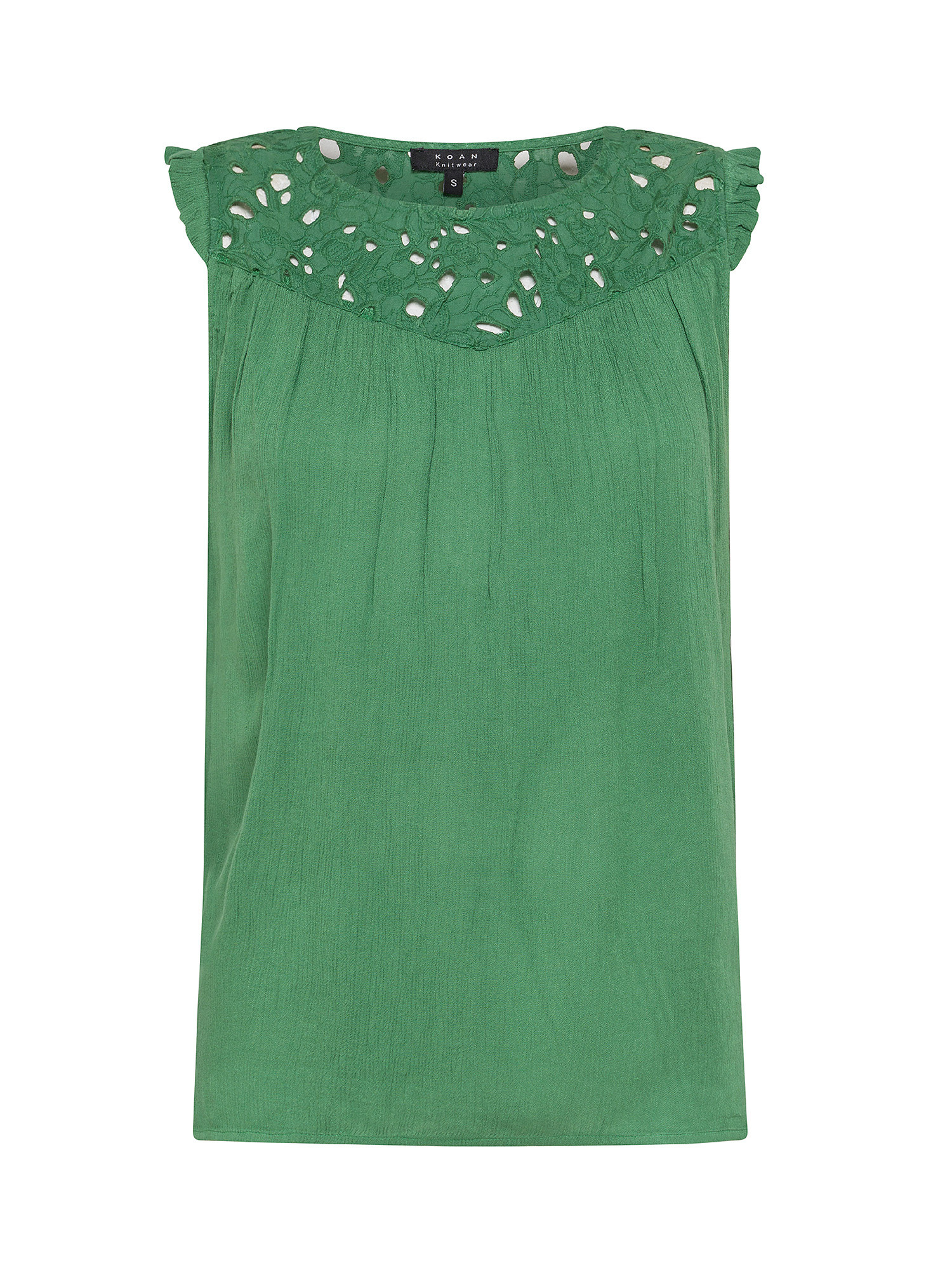 Koan - Camisole with lace, Dark Green, large image number 0