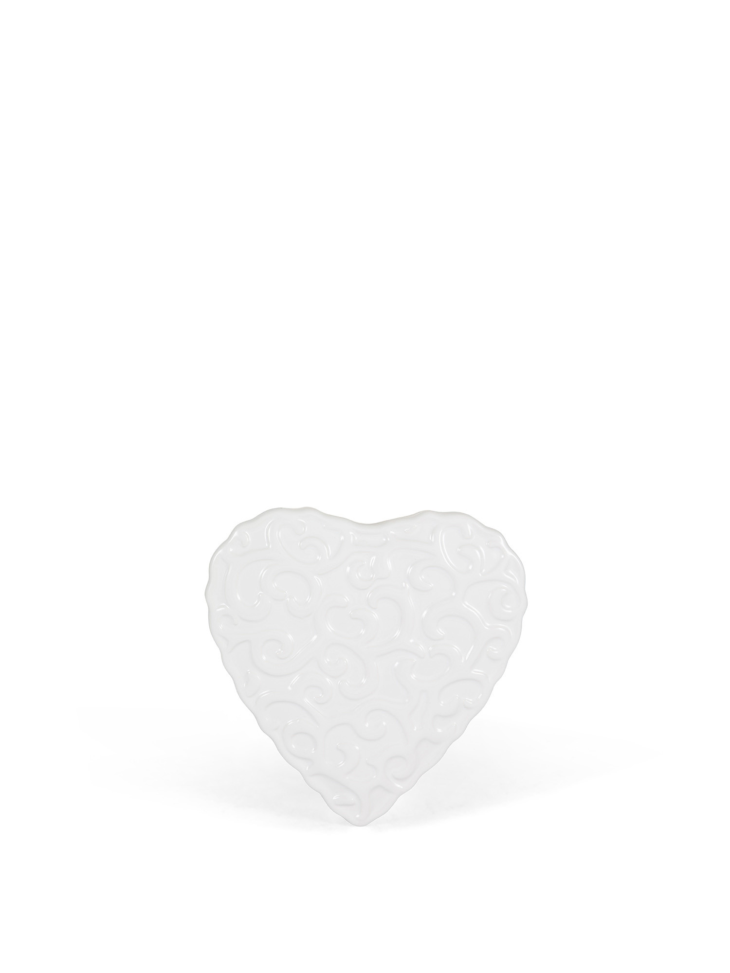 Umidificatore ceramica a cuore decorato, Bianco, large image number 0