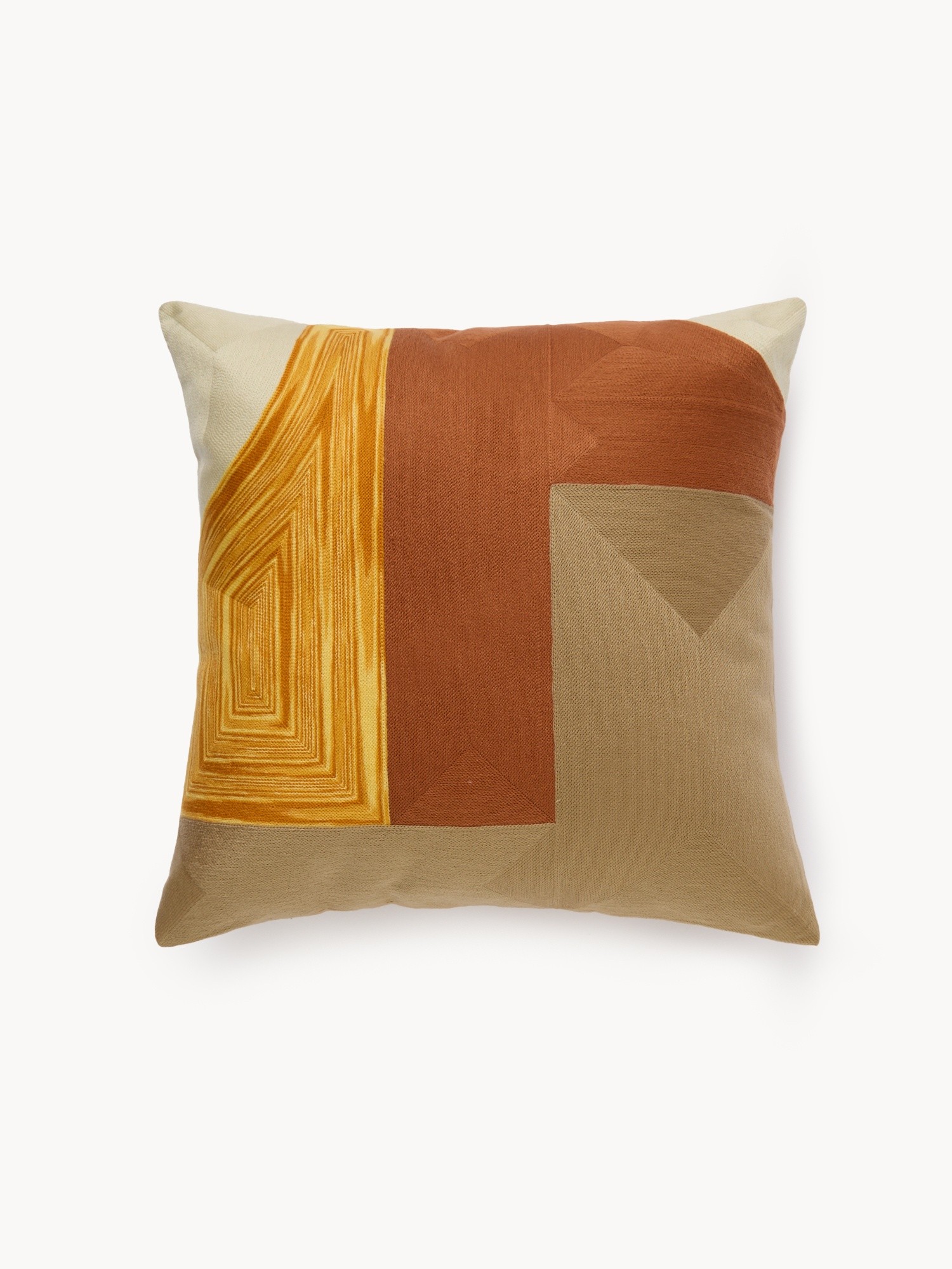 Geometric print pillow,45x45cm, Ocra Yellow, large image number 0