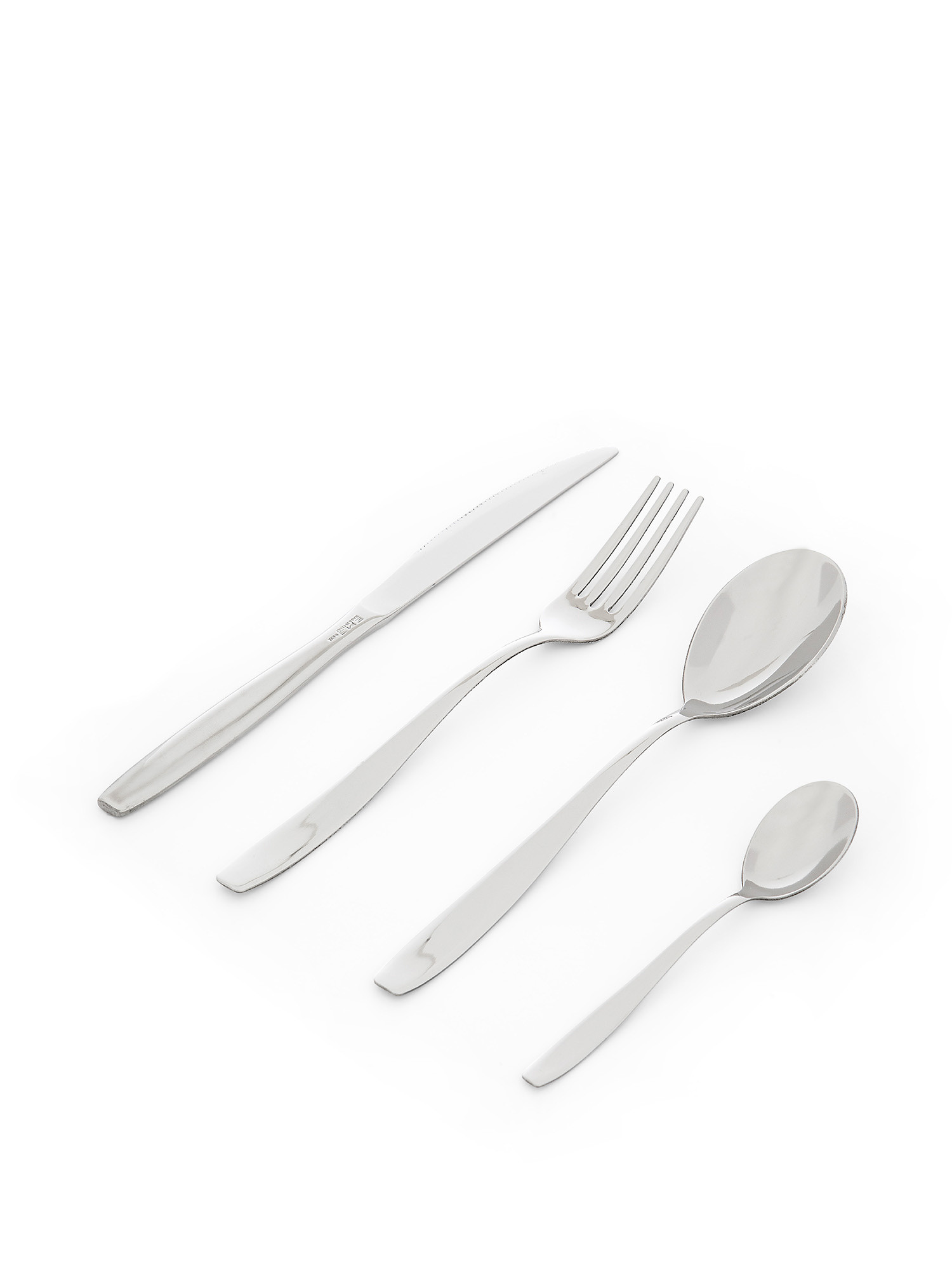 Set of 24 Wind steel cutlery, Silver Grey, large image number 0