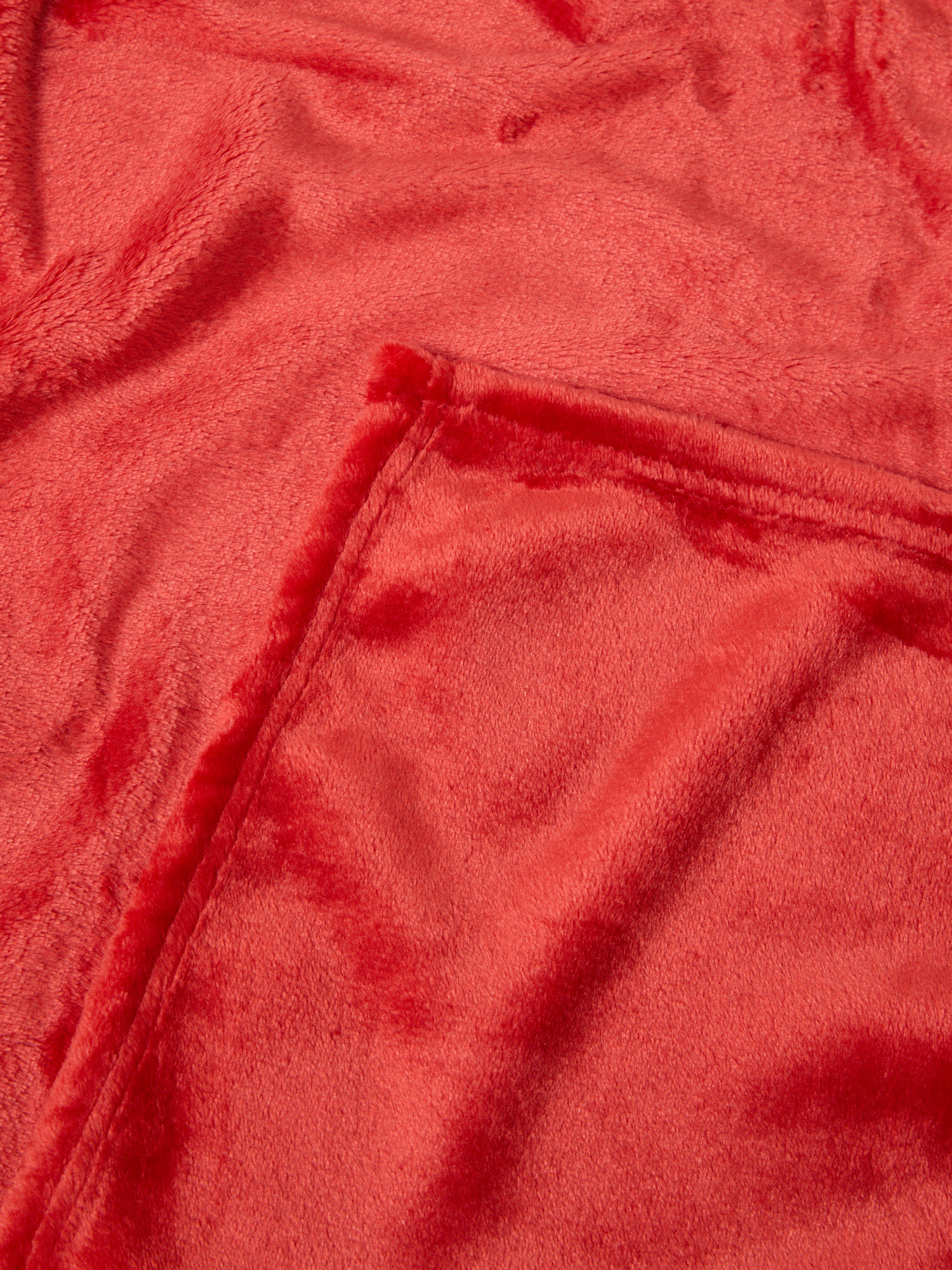 Maxiplaid in flanella tinta unita, Rosso, large image number 1