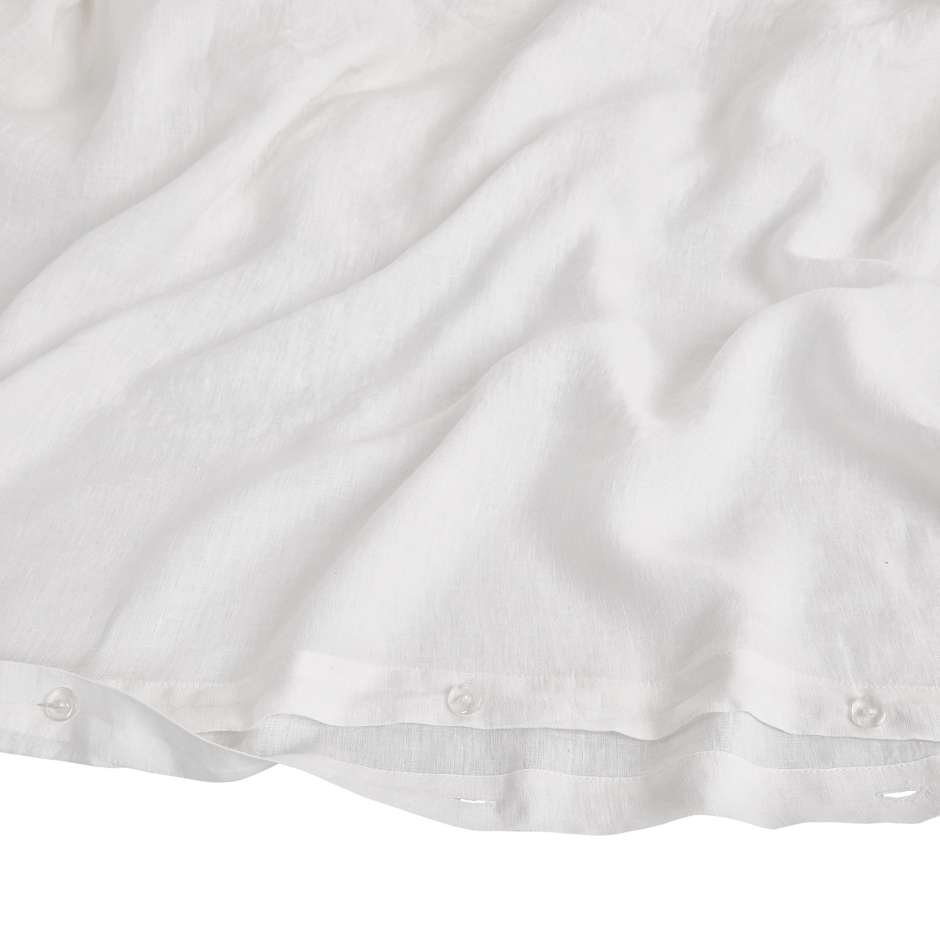 Plain 145 g linen duvet cover high quality, White, large image number 2