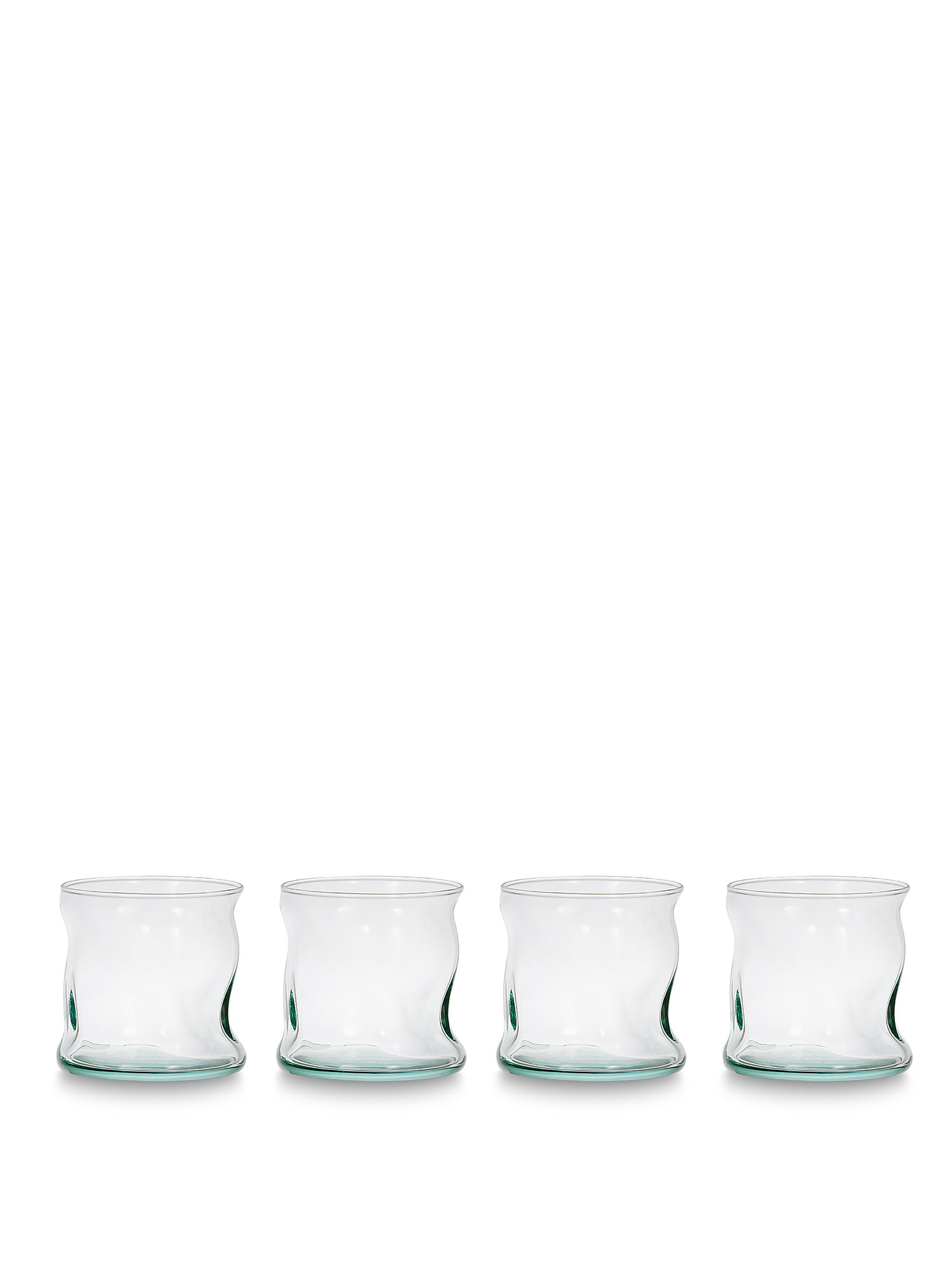 Set 4 bicchieri vetro riciclato, Trasparente, large