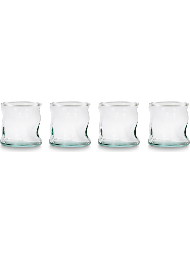 Set of 4 recycled glass glasses