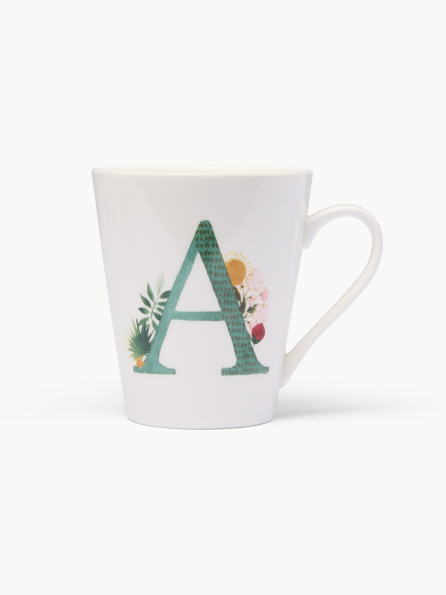New bone china mug,letter A, White 1, large image number 1