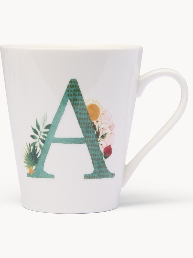 Mug in new bone china lettera A