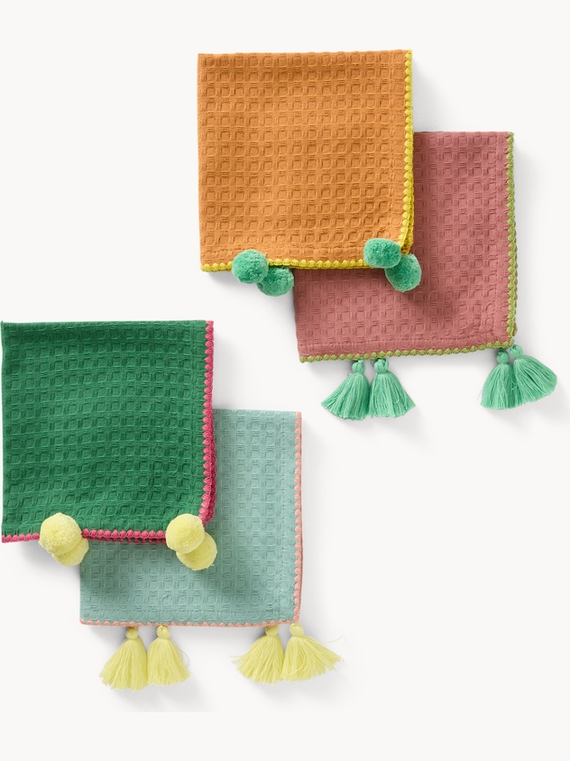 Set di 4 tovaglioli in cotone da cocktail