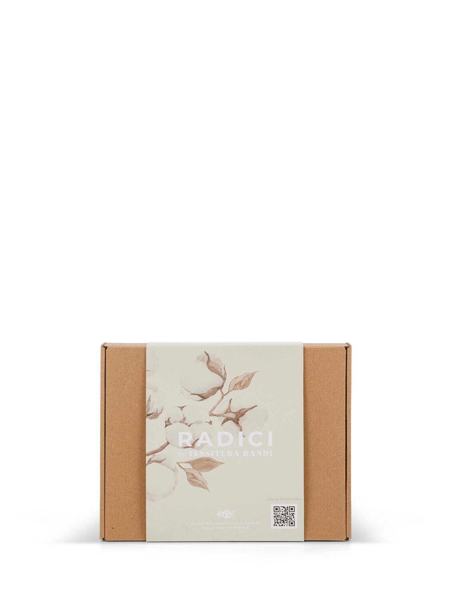 Cotton drill runner with pomegranate motif by Tessitura Randi, White, large image number 3