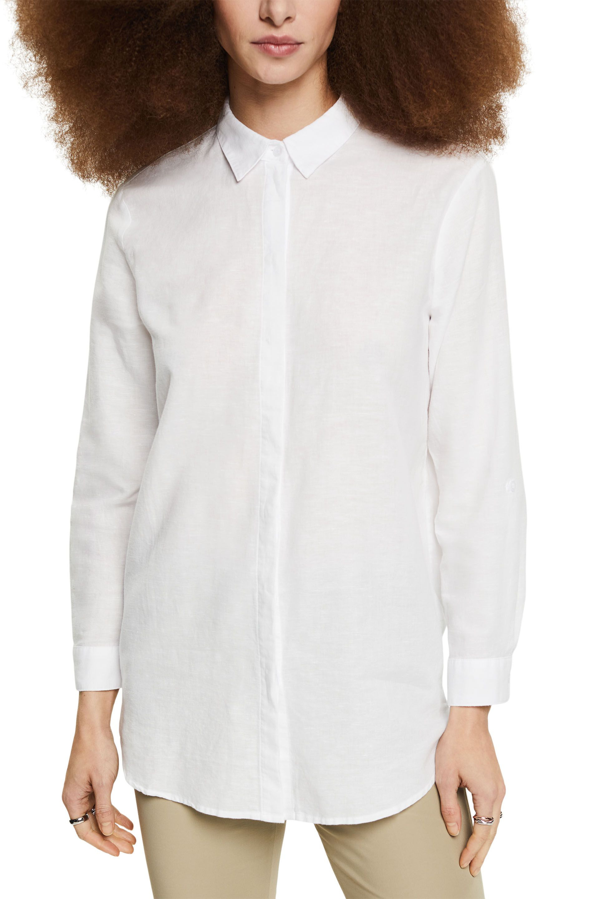 Linen blend shirt, White, large image number 1