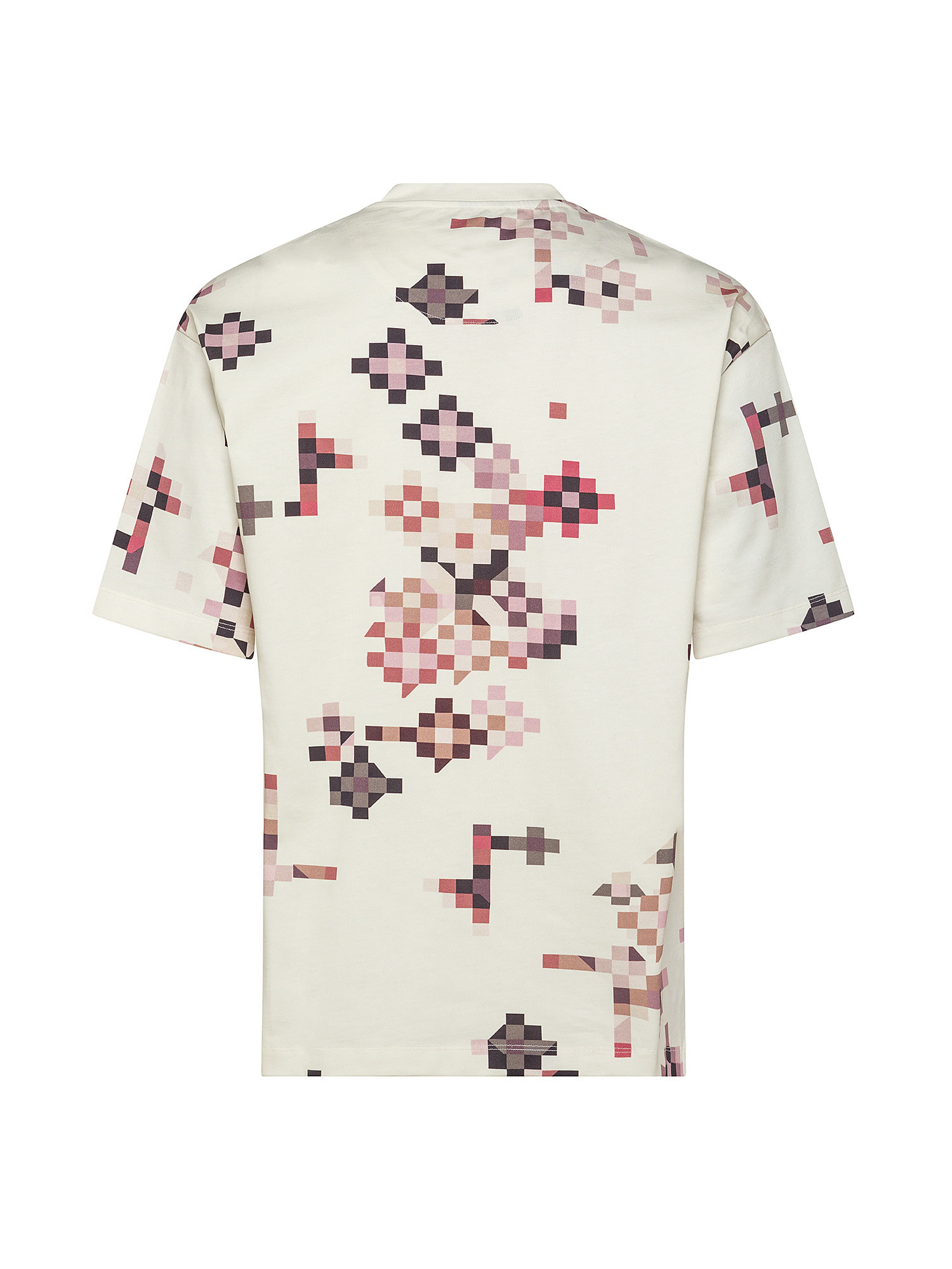 T-shirt con stampa pixel, Bianco panna, large image number 1