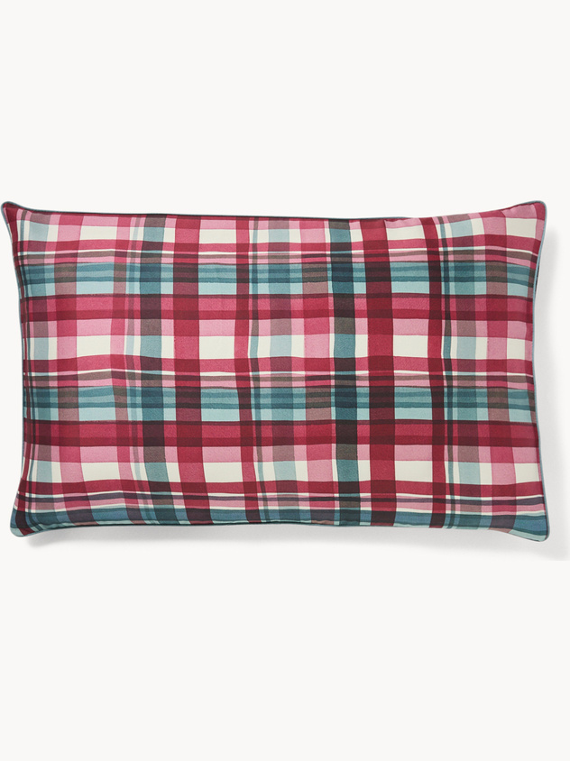 Federa in raso di cotone motivo check