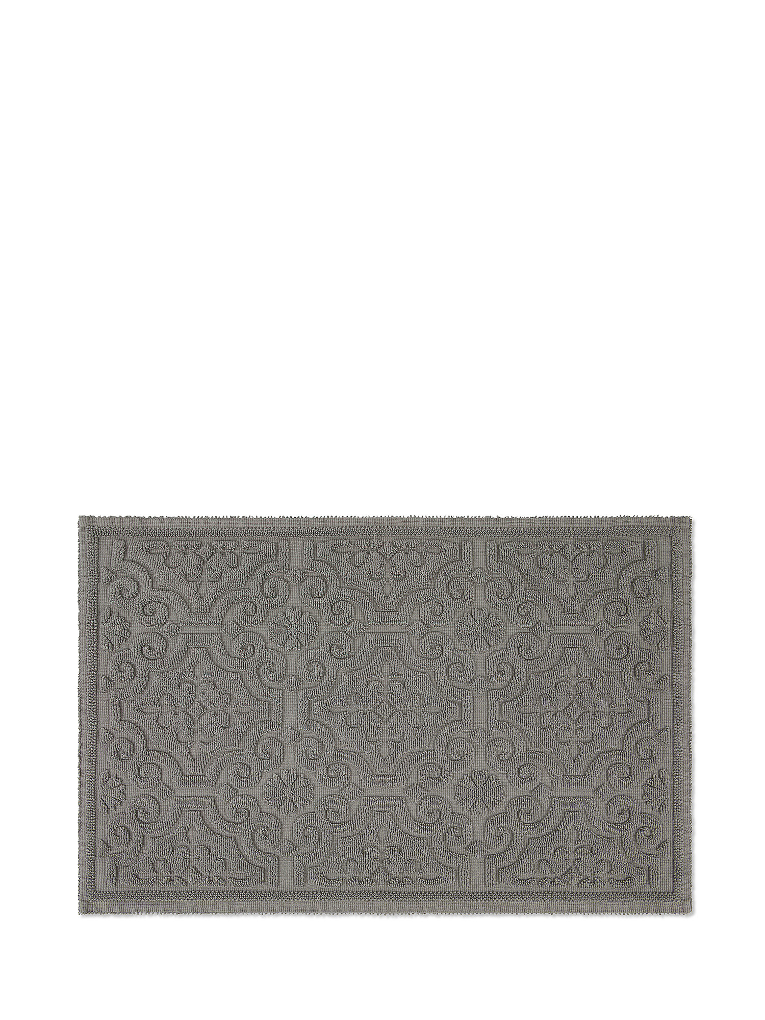 Zefiro solid color cotton shower mat, Grey, large image number 0