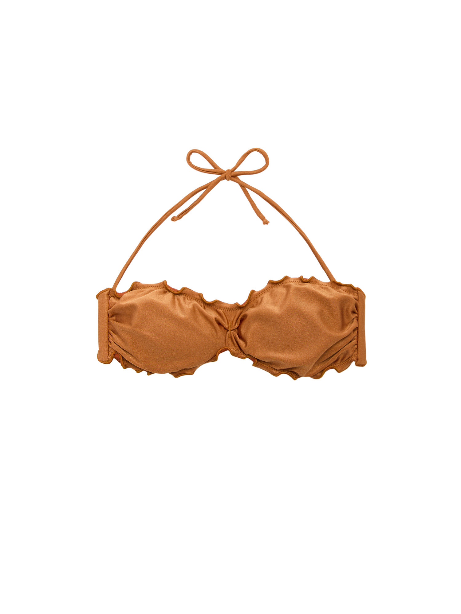F**K - Curled bandeau bikini, Copper Brown, large image number 0