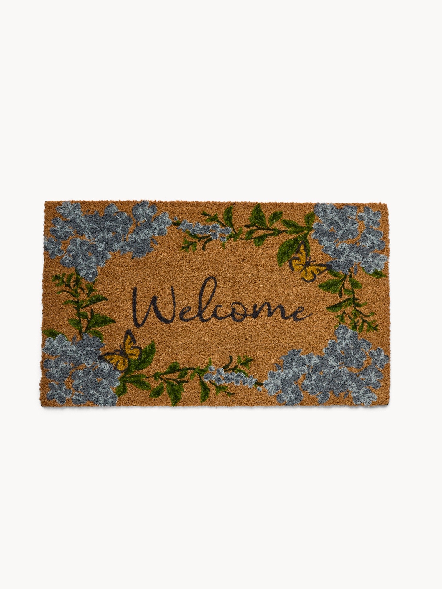 Doormat with flower print, Light Blue, large image number 1
