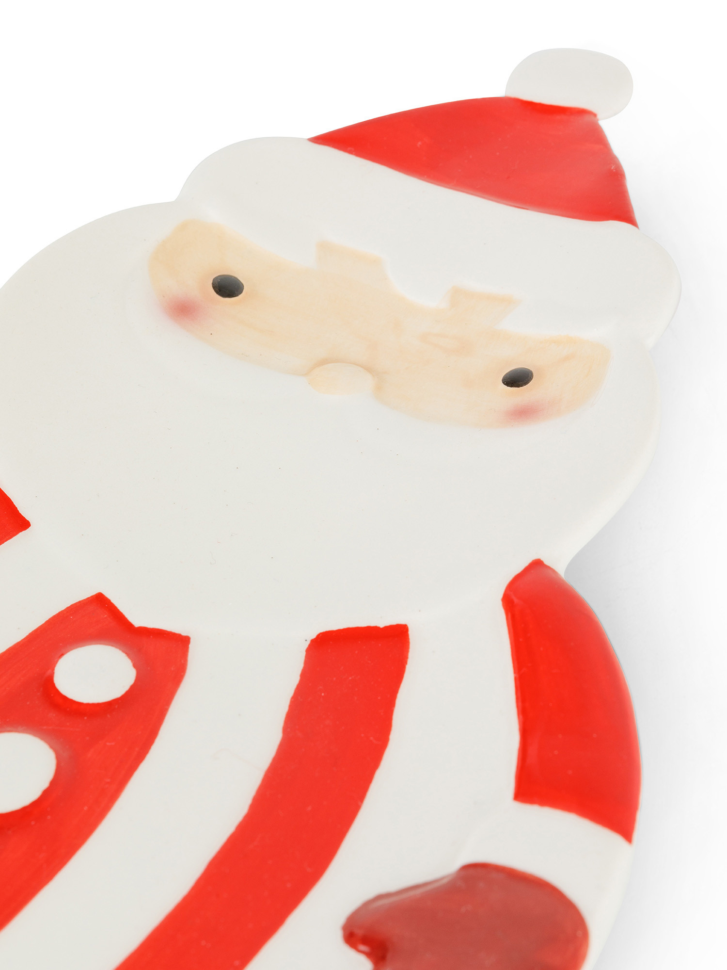 Piatto da portata ceramica motivo babbo Natale, Bianco, large image number 1
