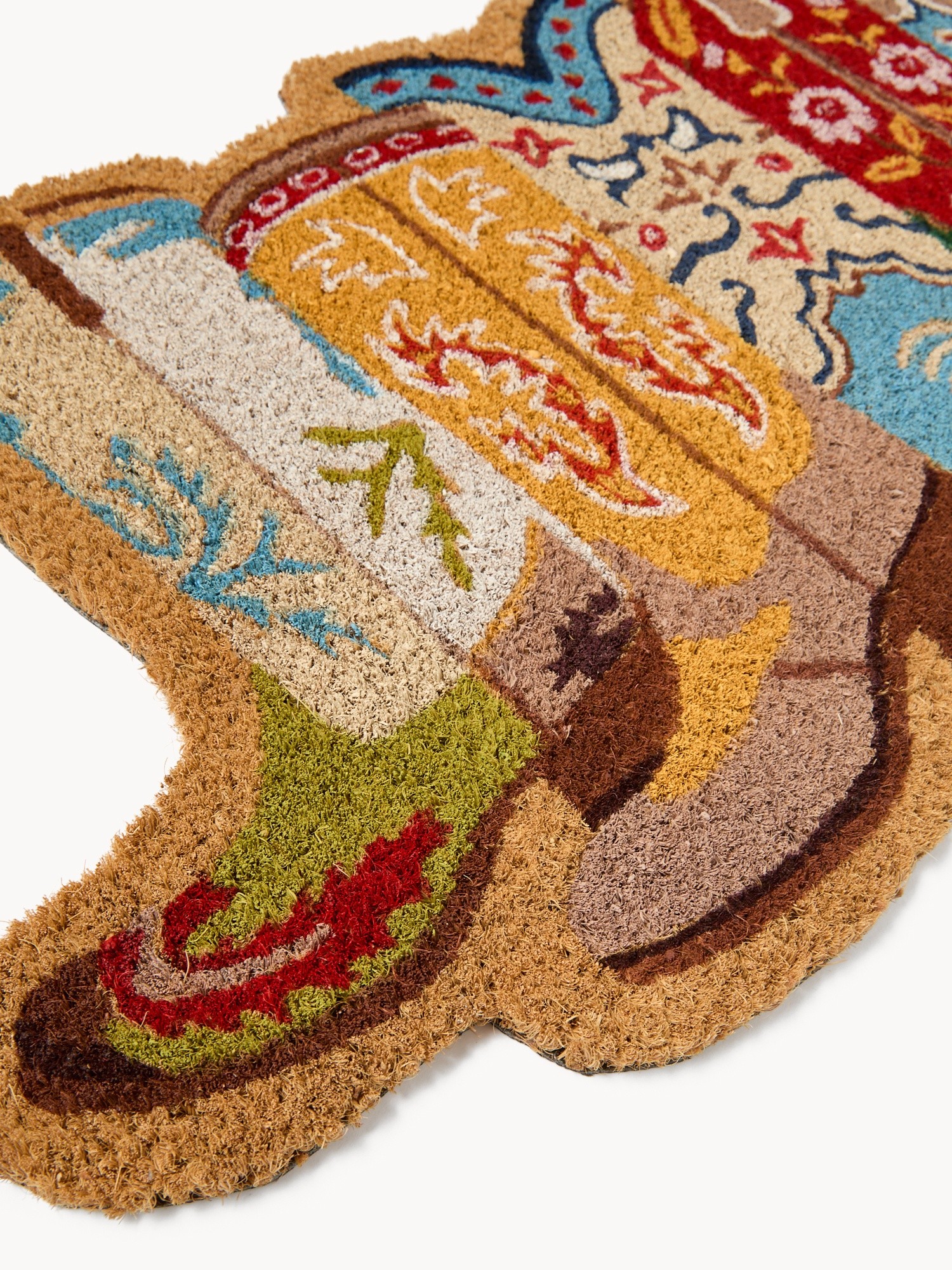 Coconut doormat with cowboy boot print  - Discounted Price, Multicolor, large image number 1