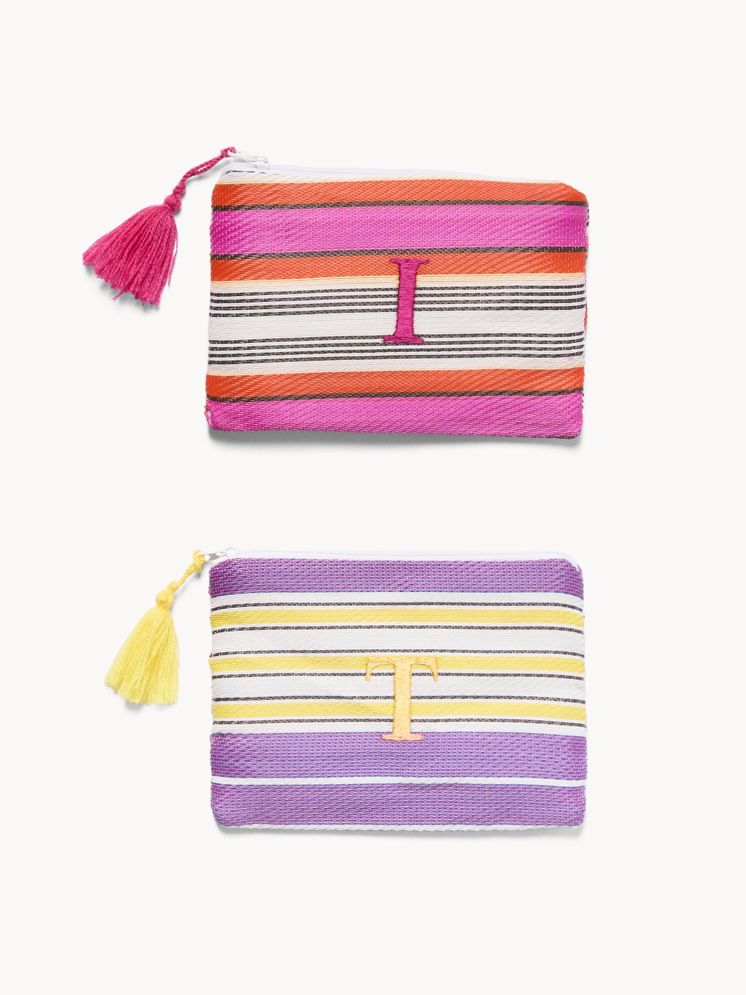 Pochette con lettera ricamata T e I, Multicolor, large image number 0