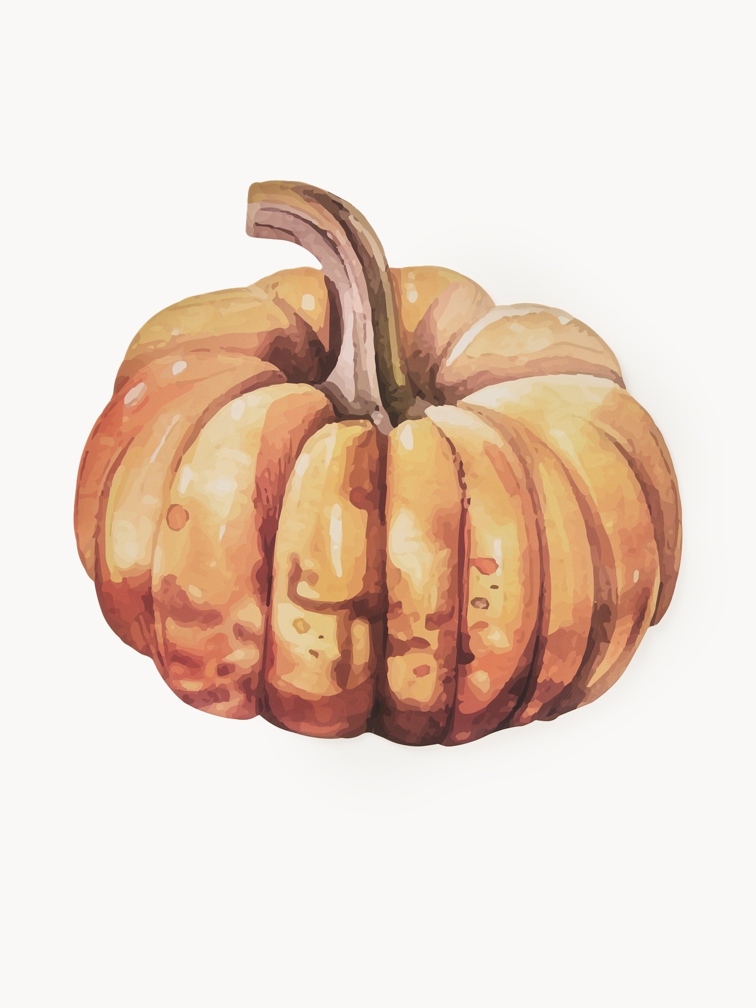 Pumpkin-shaped plastic placemat, Orange, large image number 0