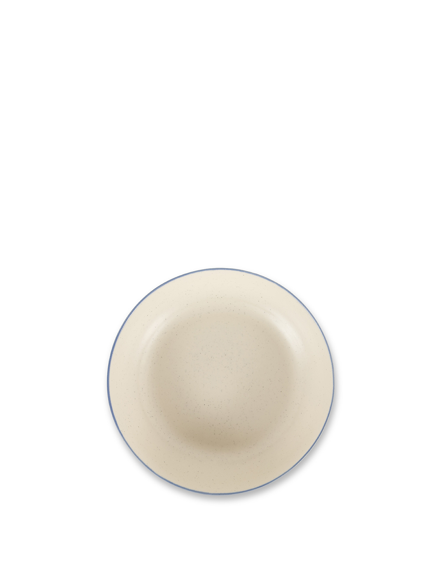Piatto fondo ceramica con bordino, Bianco, large image number 1