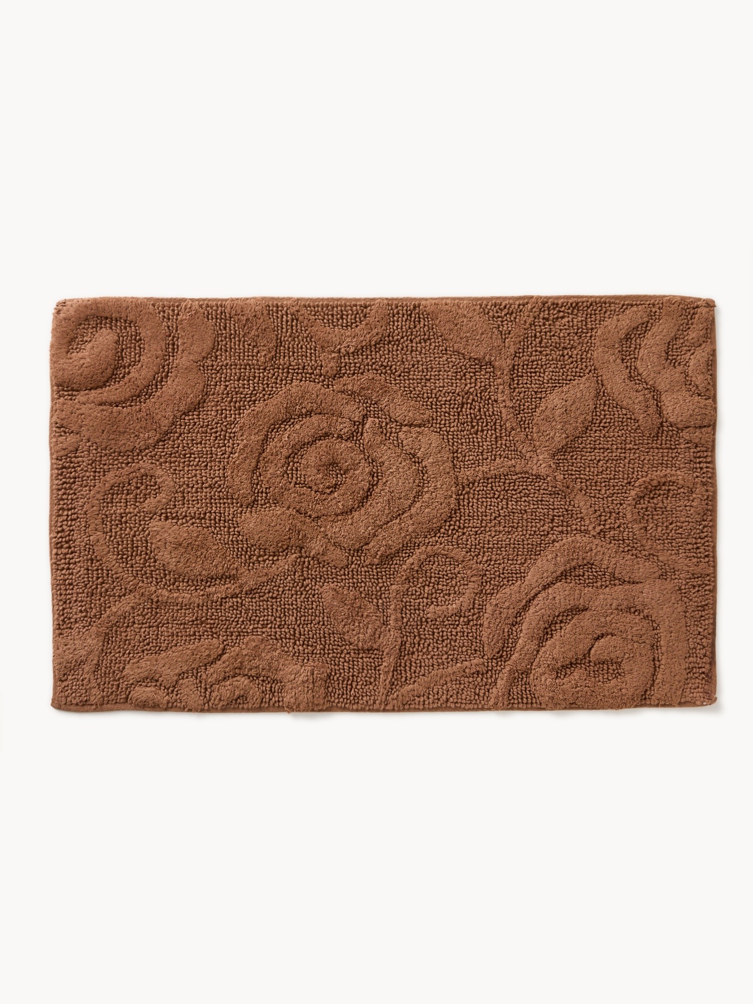 Tappeto bagno in cotone con lavorazione jacquard, Marrone, large image number 0