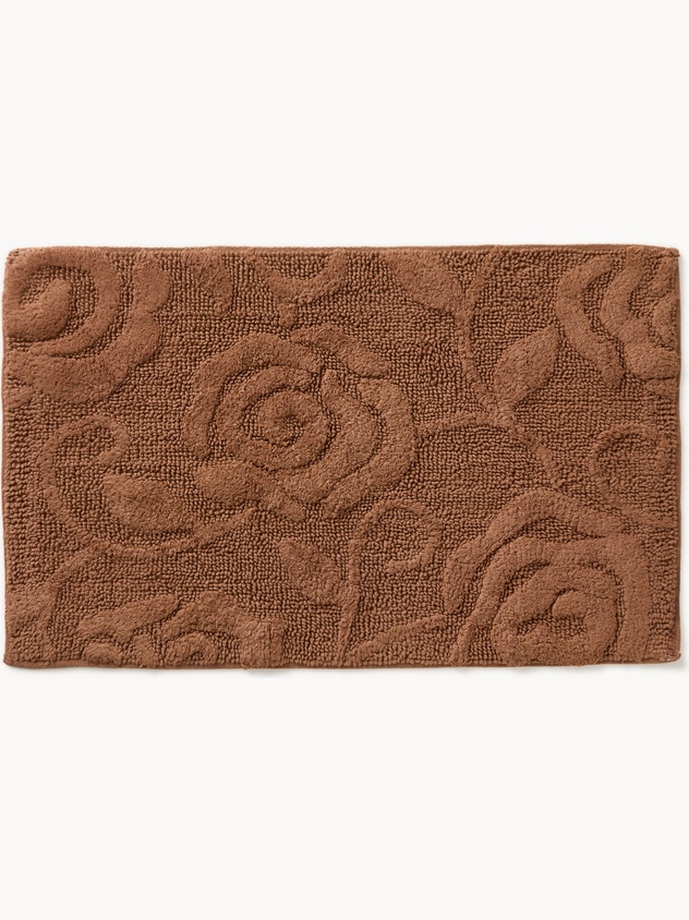 Tappeto bagno in cotone con lavorazione jacquard