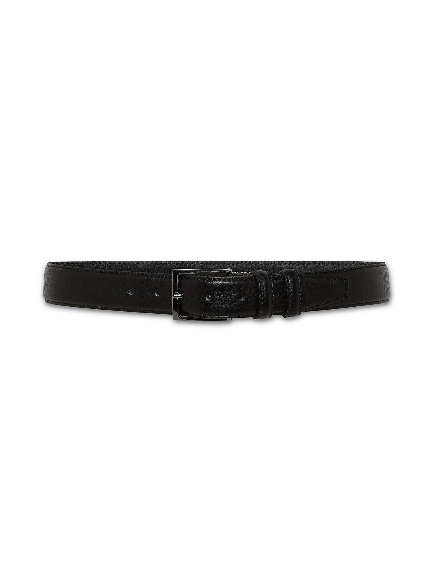 Solid color genuine leather belt, Black, large image number 1