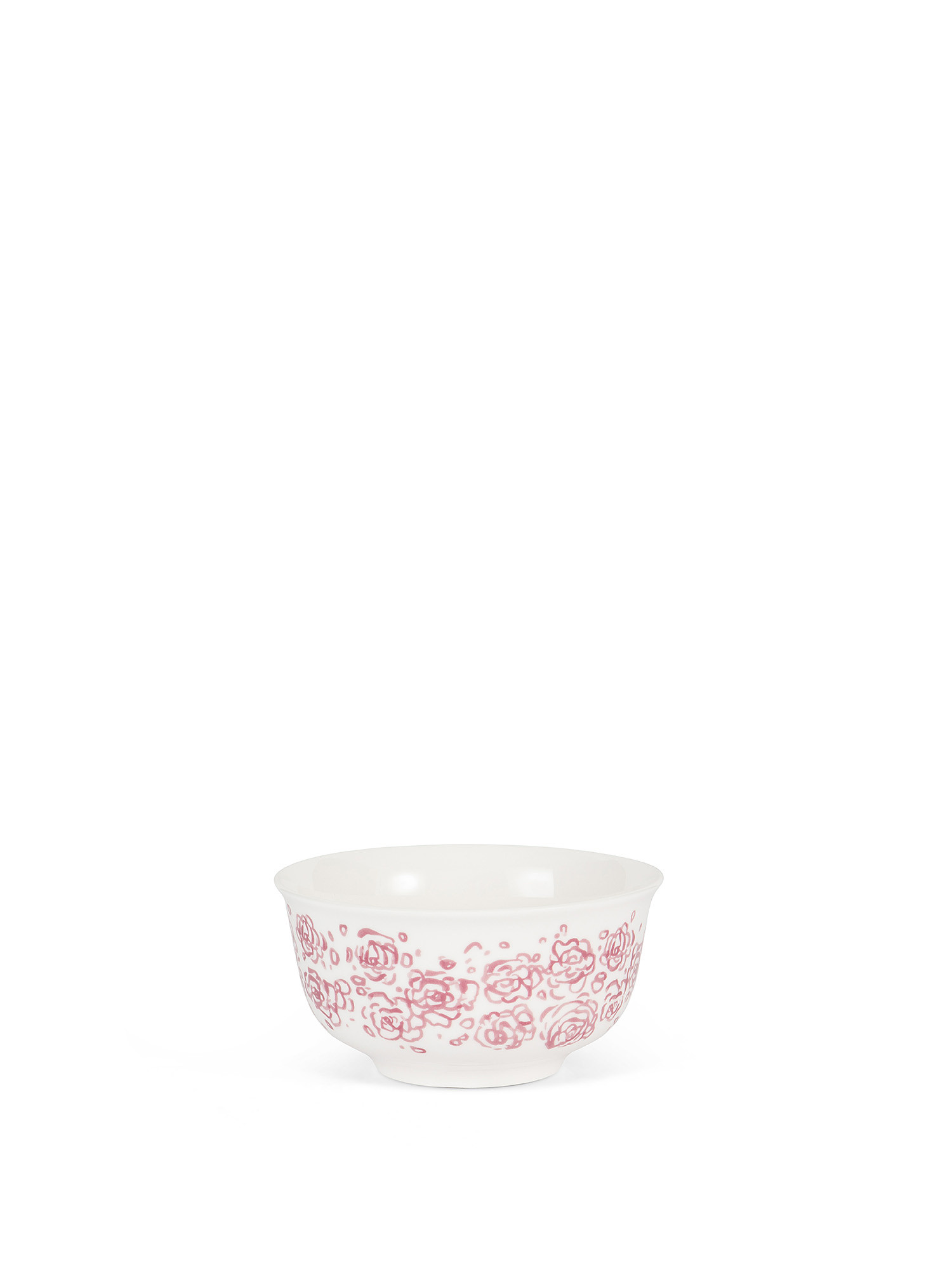 Small bowl in new bone china with roses decoration, White, large image number 0