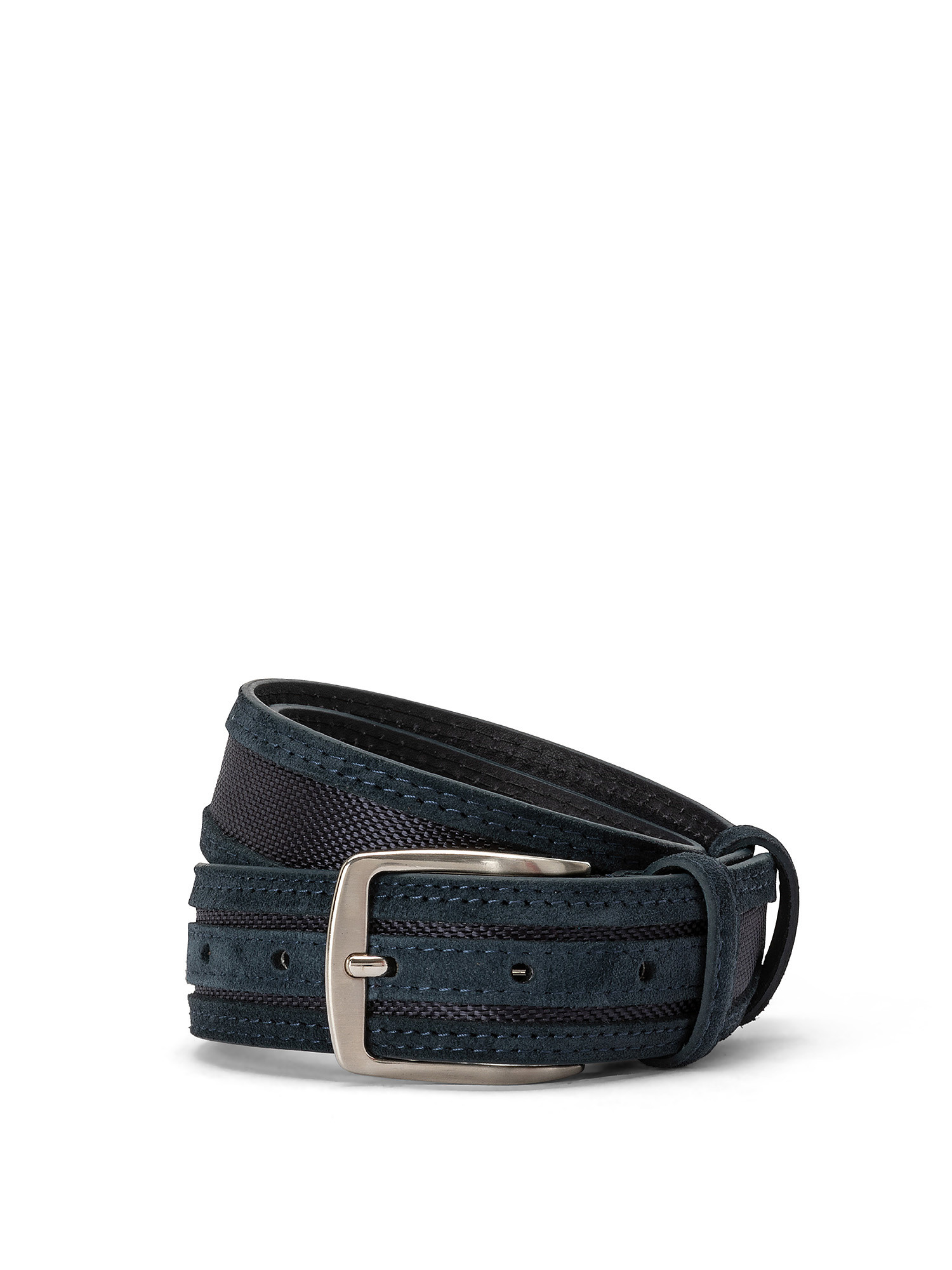 Cintura in camoscio e nylon, Blu, large image number 0