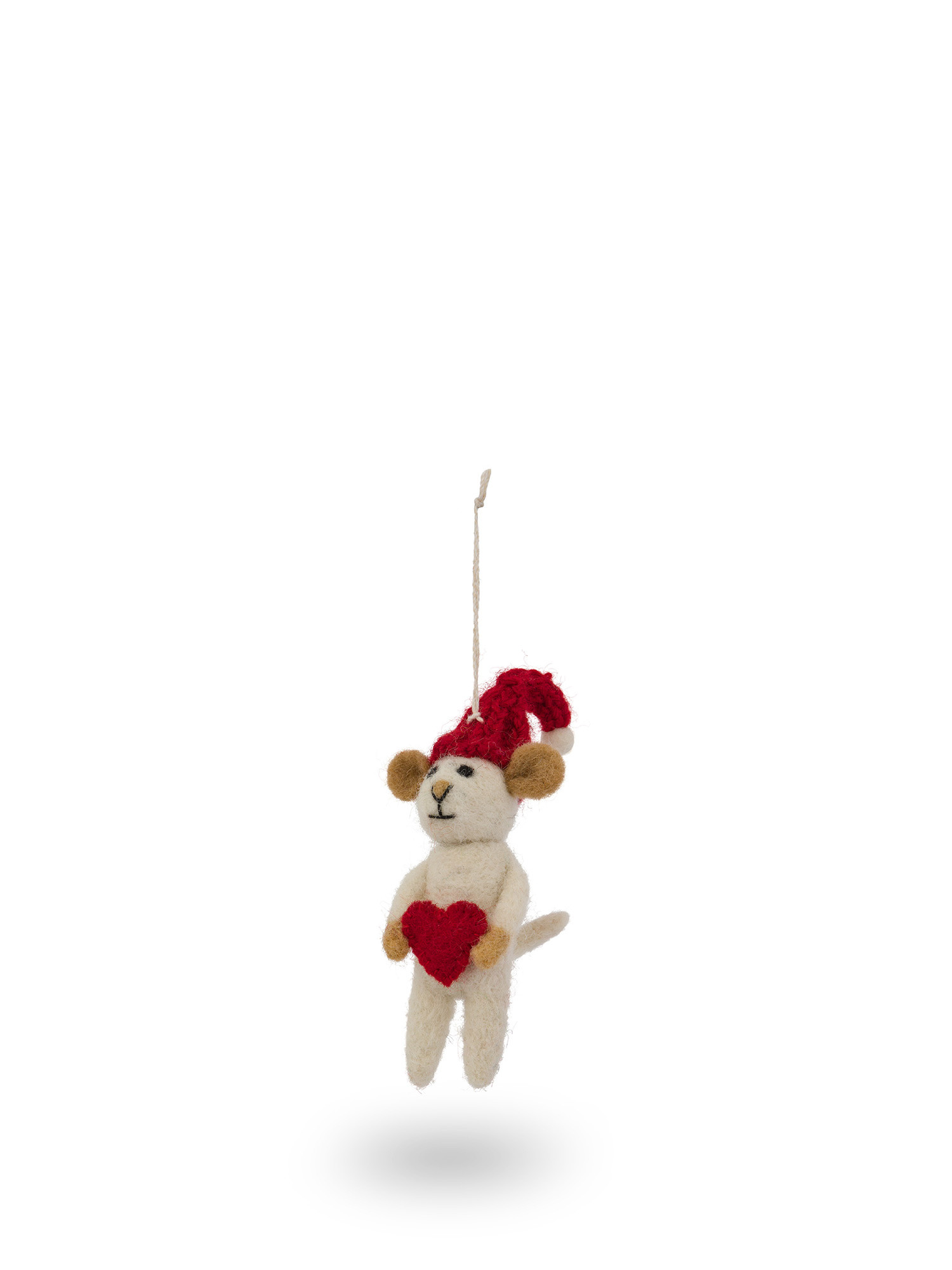 Hand-decorated felt tree decoration, White, large image number 0