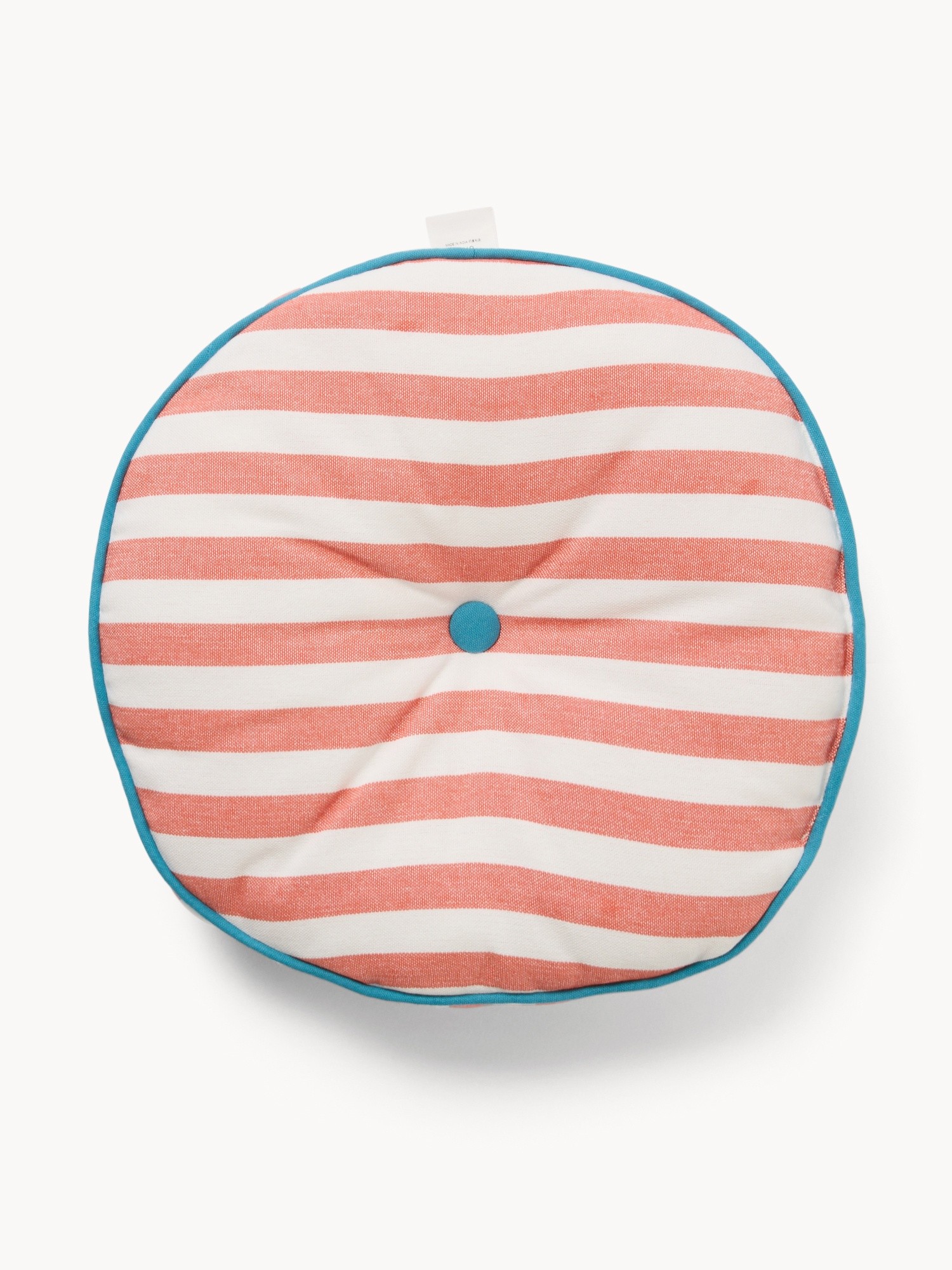 Round Striped Cushion with Button - Introductory Price, Red, large image number 0