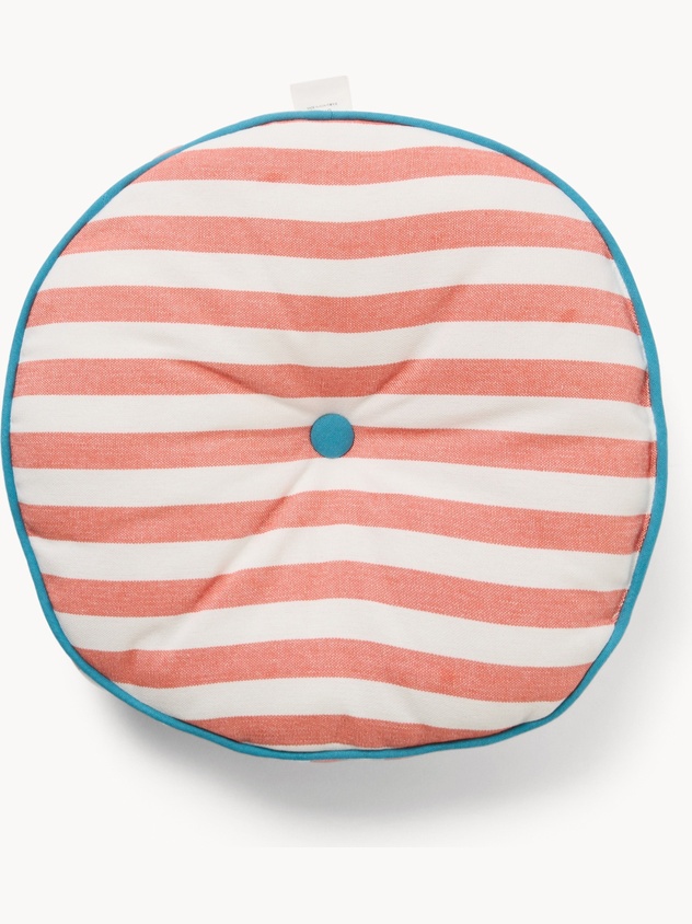 Round Striped Cushion with Button - Introductory Price