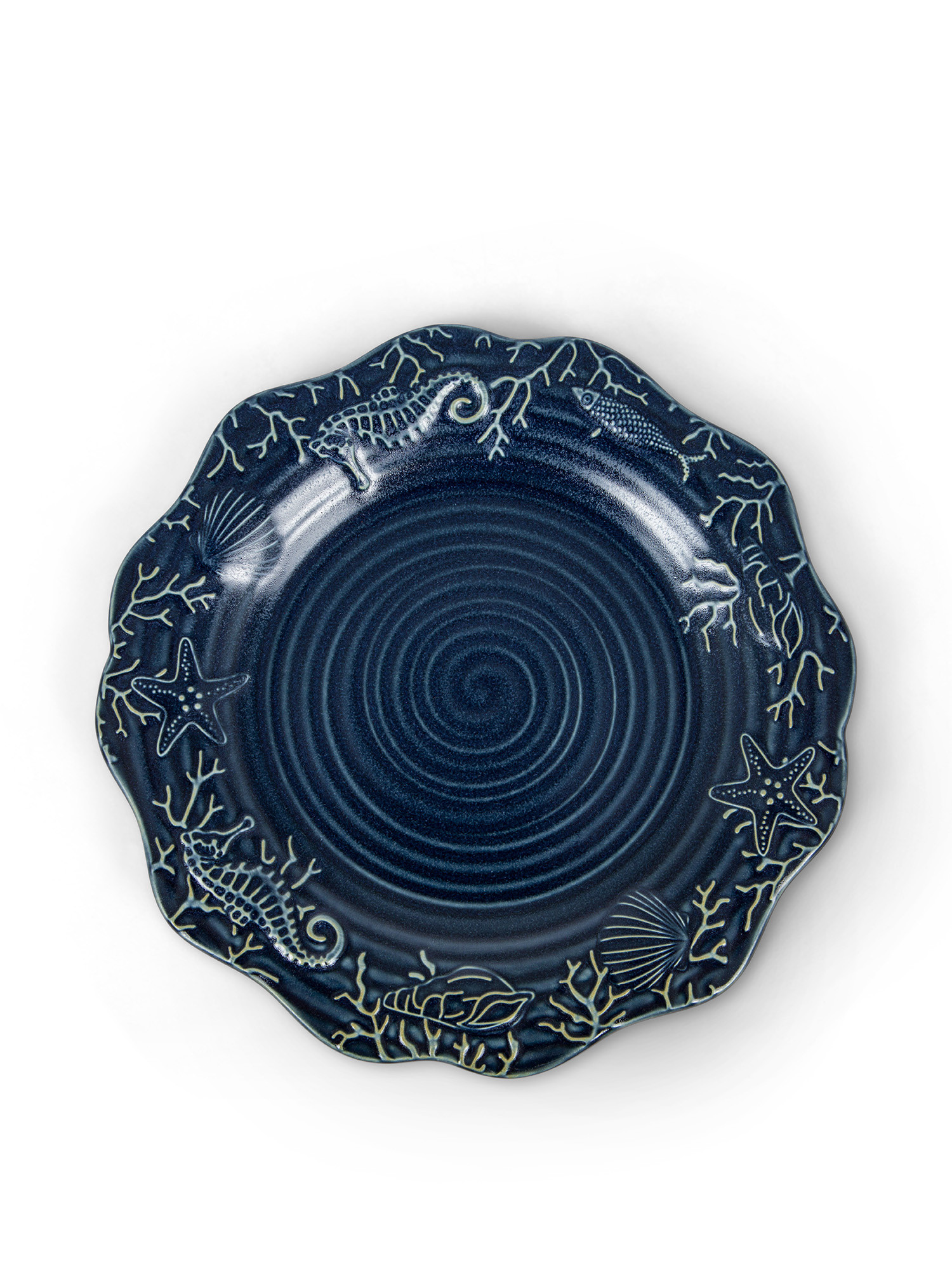 Blue porcelain dinner plate, Dark Blue, large image number 0
