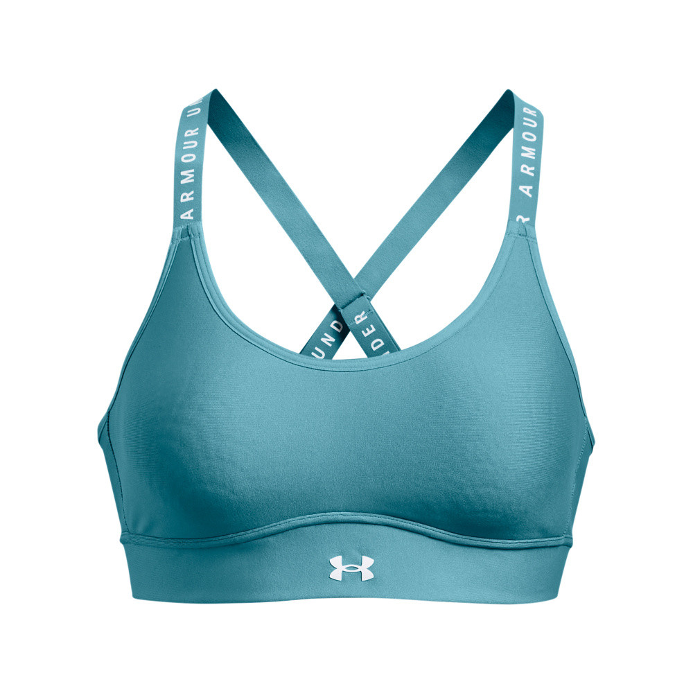 Under Armour - UA Infinity Mid Covered Sports Bra, Light Blue, large image number 0