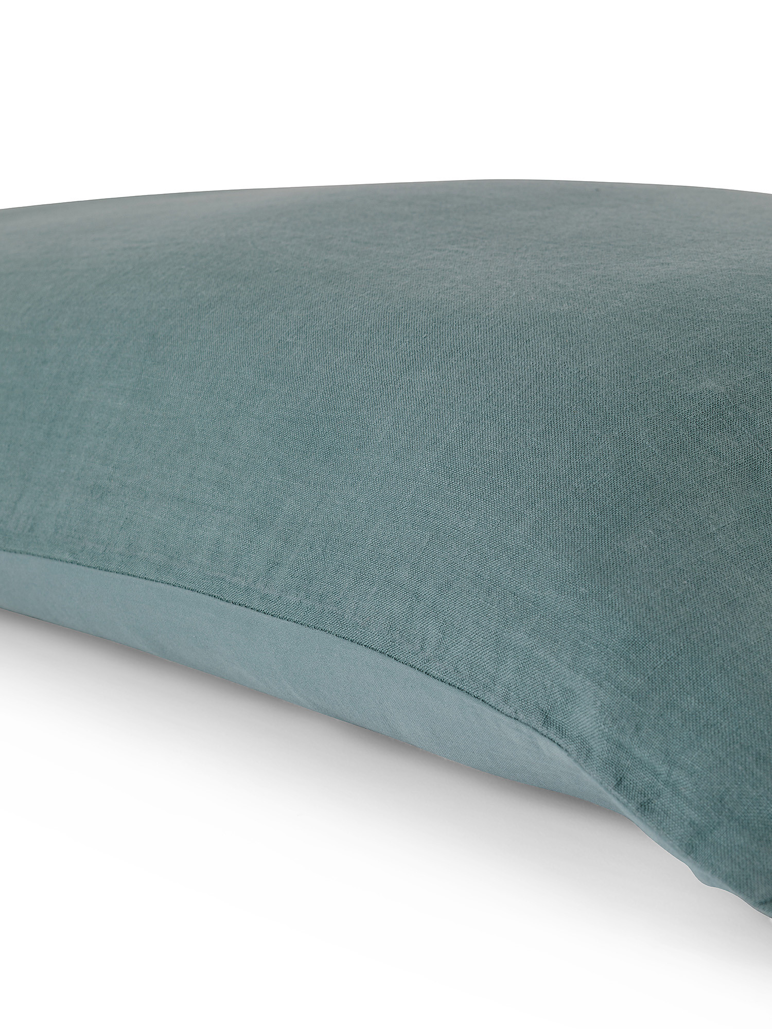 Zefiro plain color linen and cotton pillowcase, Green, large image number 1