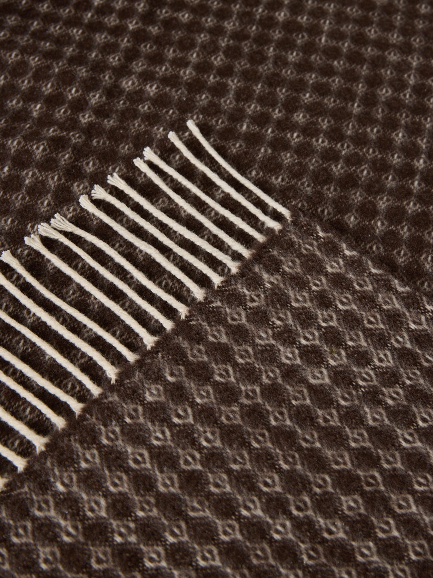 Plaid a motivo geometrico, Marrone, large image number 1