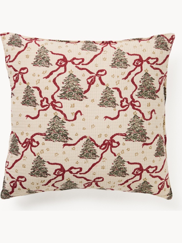 Cuscino in garza di cotone motivo fiocchi 50x50cm